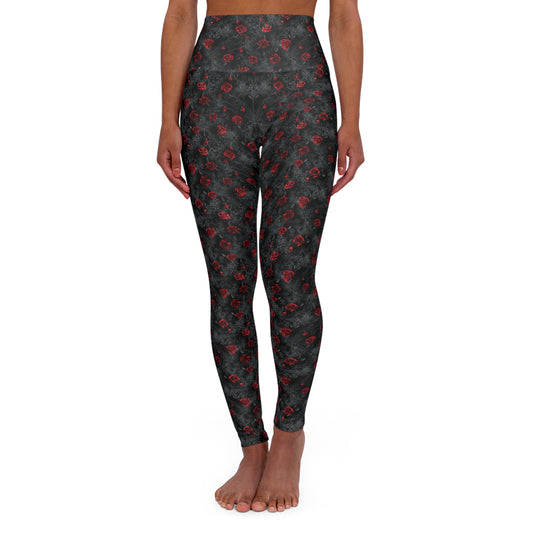 Dark Roses High Waisted Leggings Front