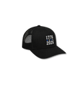 1776-2026 Embroidered Trucker Cap – Black and White Patriotic Western Hat