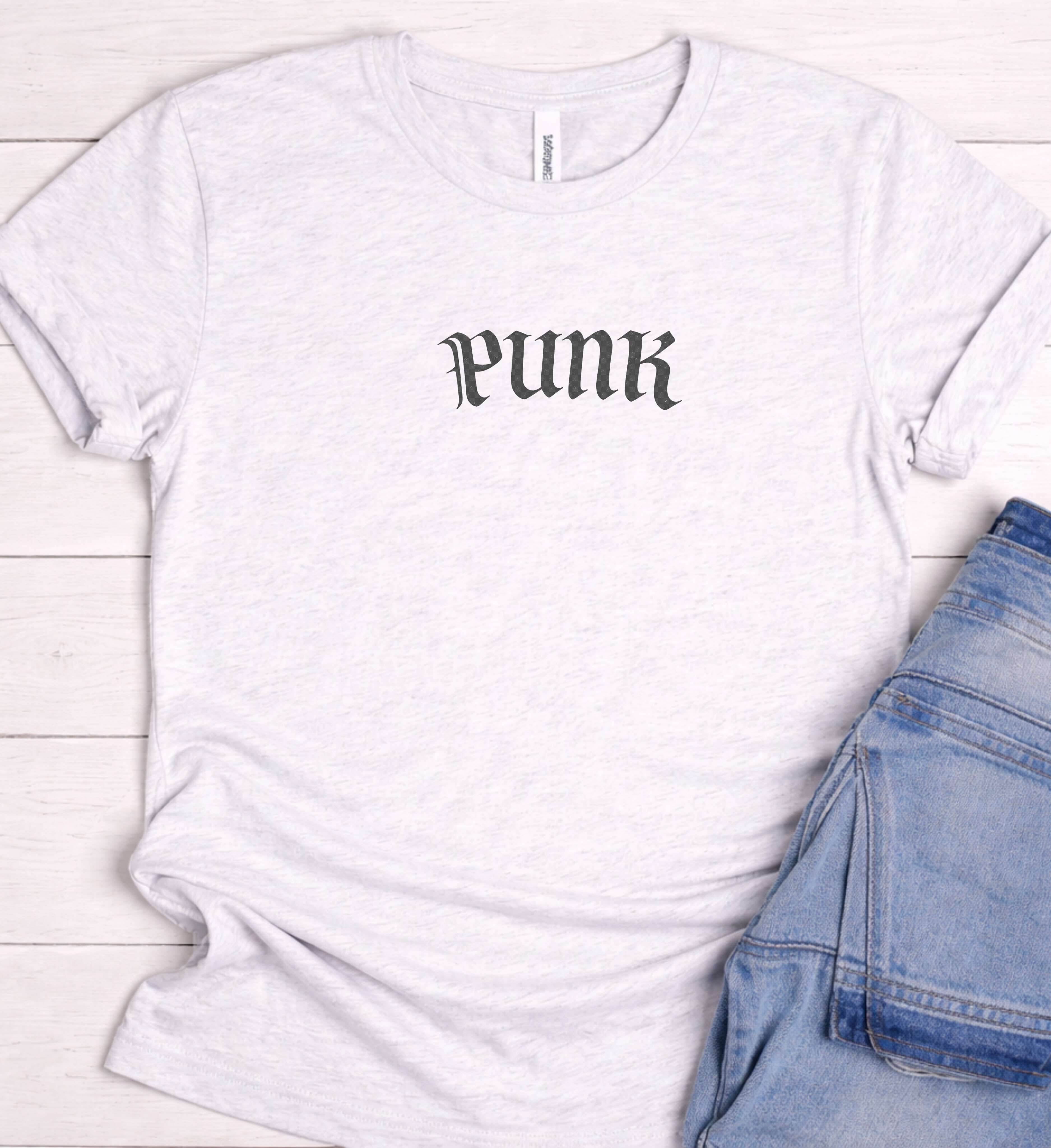 Punk Shirt – Gothic Typography Music Tee
