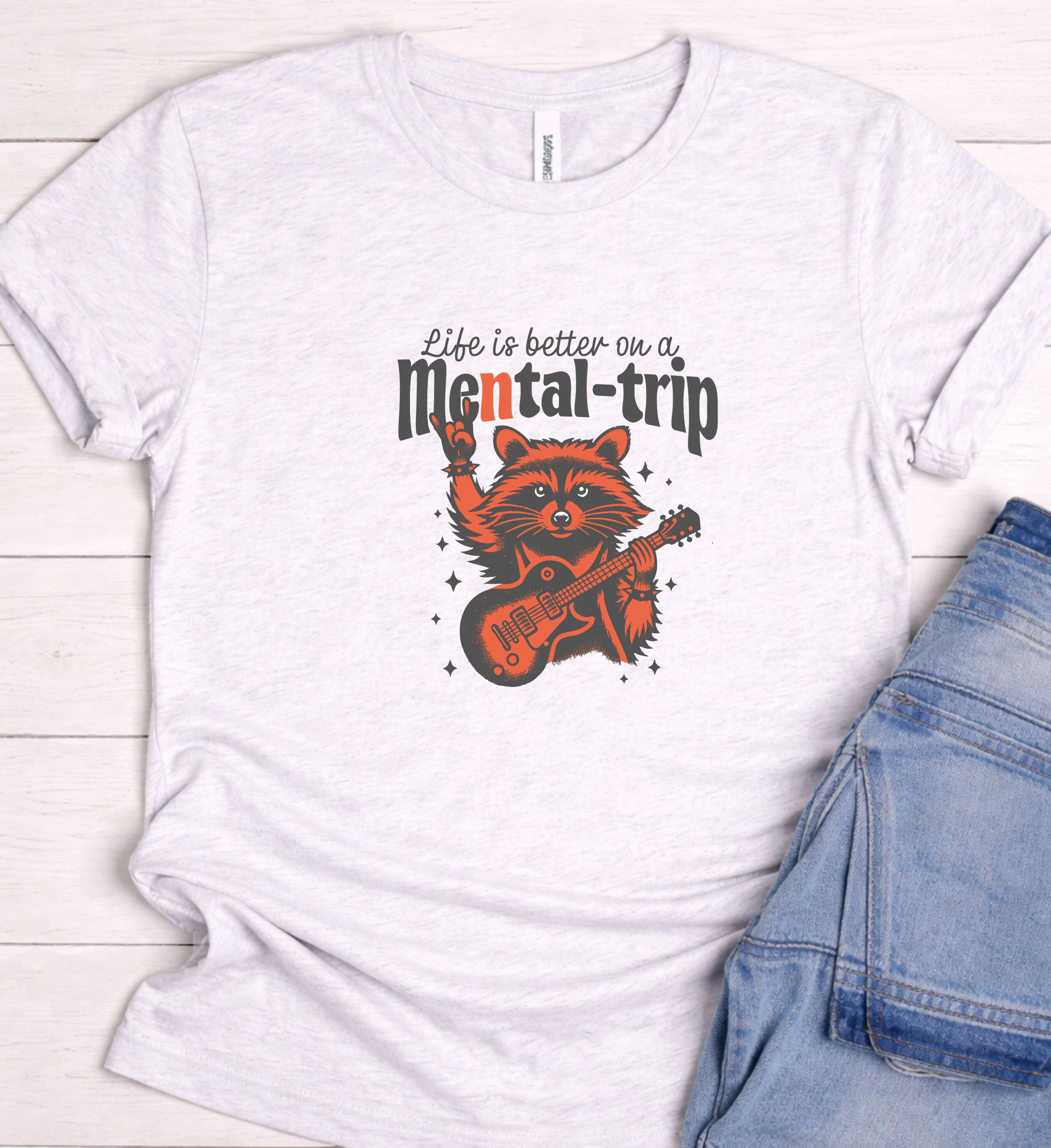 Funny Raccoon Guitar Shirt – Life Is Better On A Mental Trip