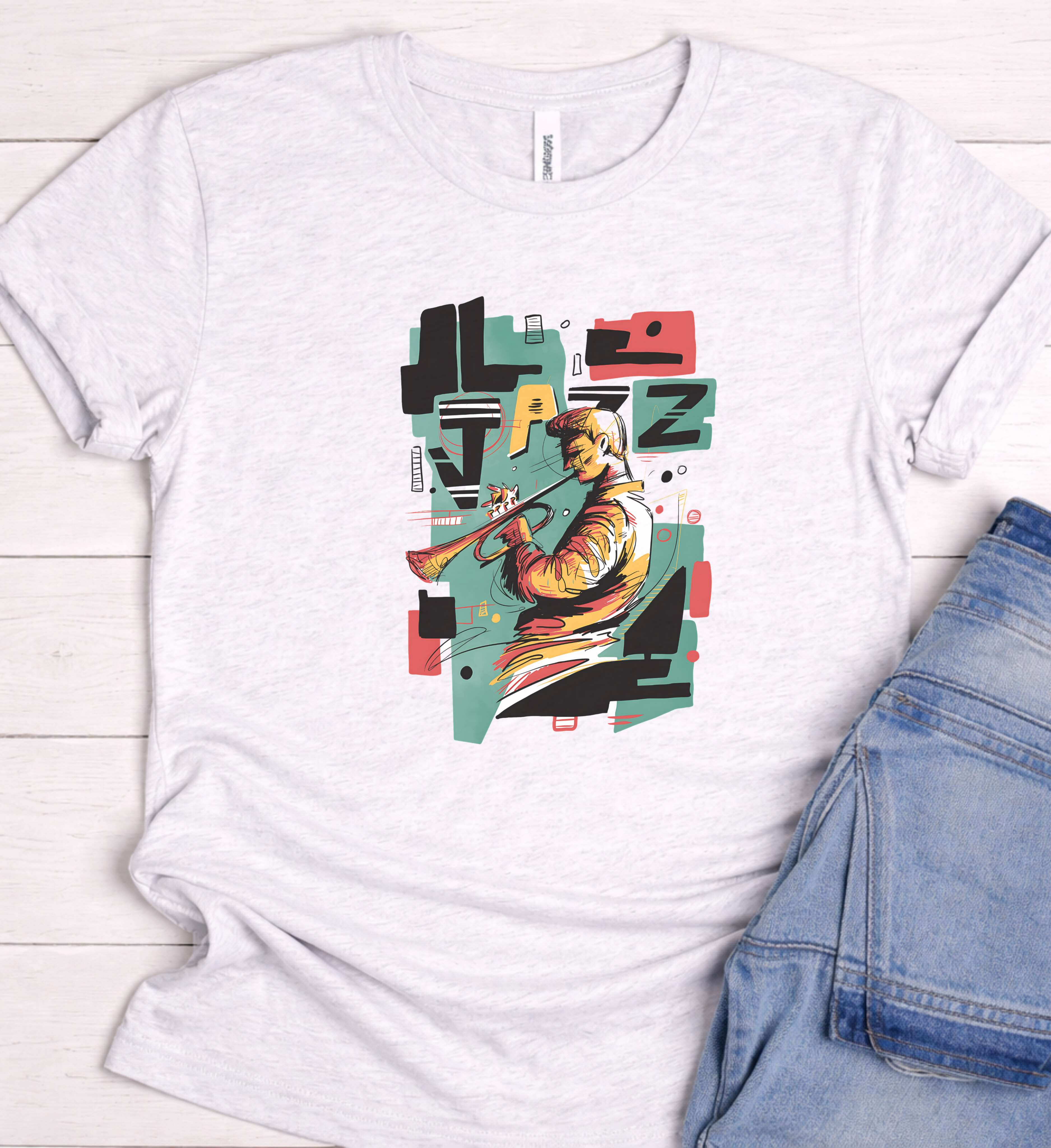 Abstract Jazz Musician Shirt – Trumpet Art Edition