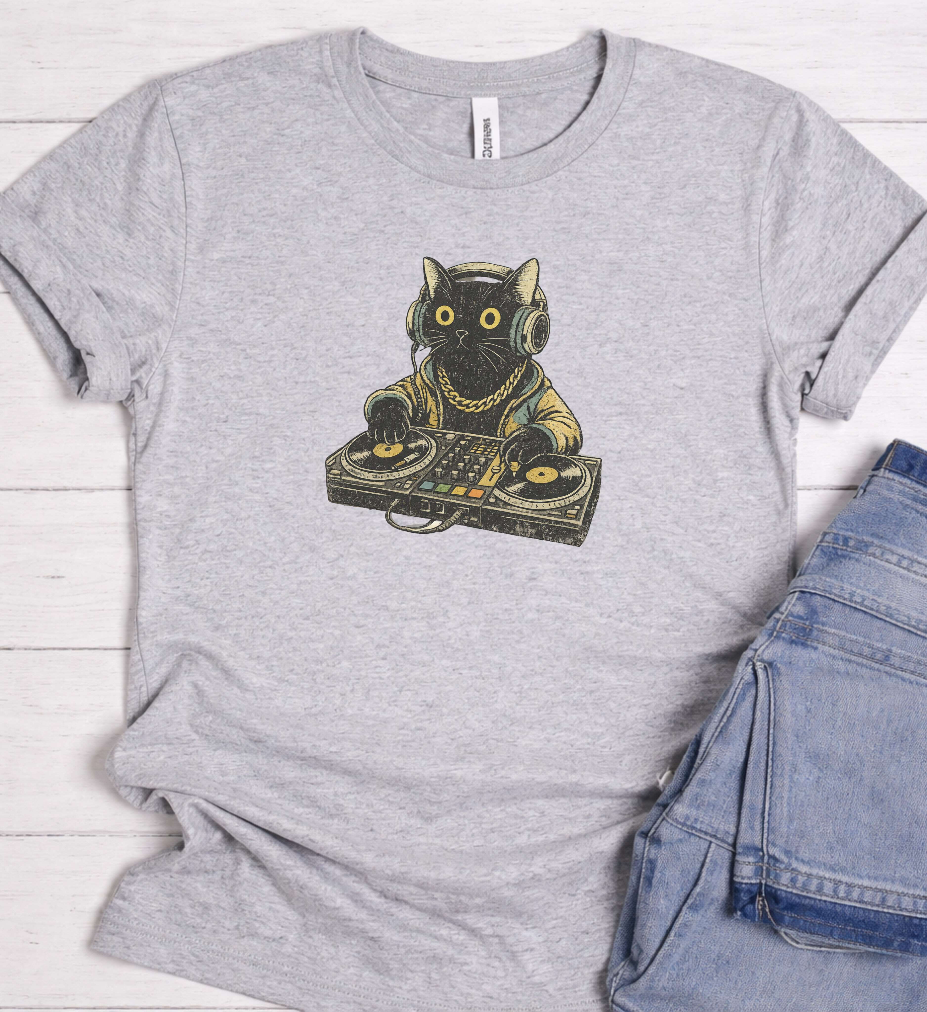 DJ Cat Shirt – Funny Music Streetwear Tee