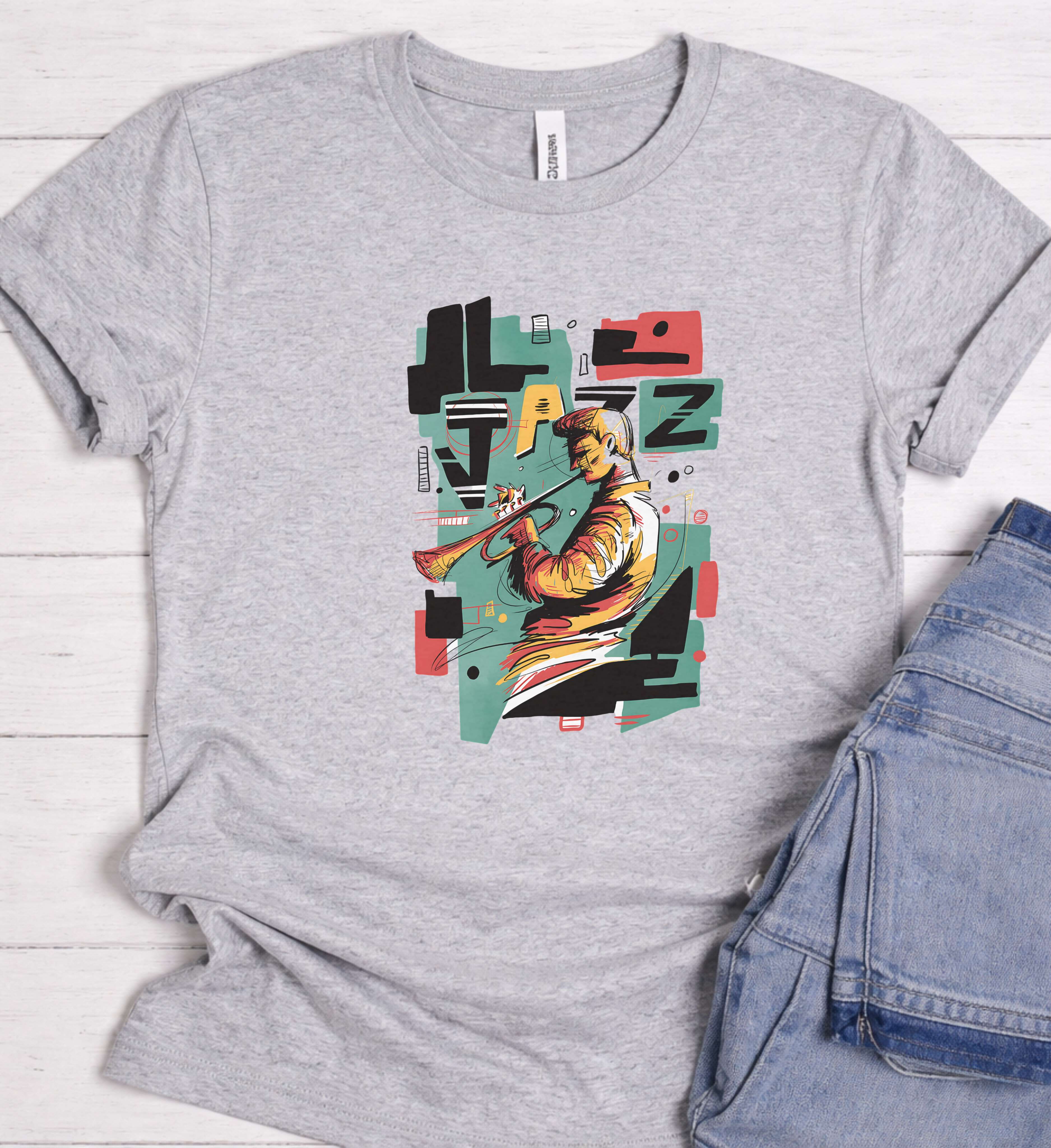Abstract Jazz Musician Shirt – Trumpet Art Edition