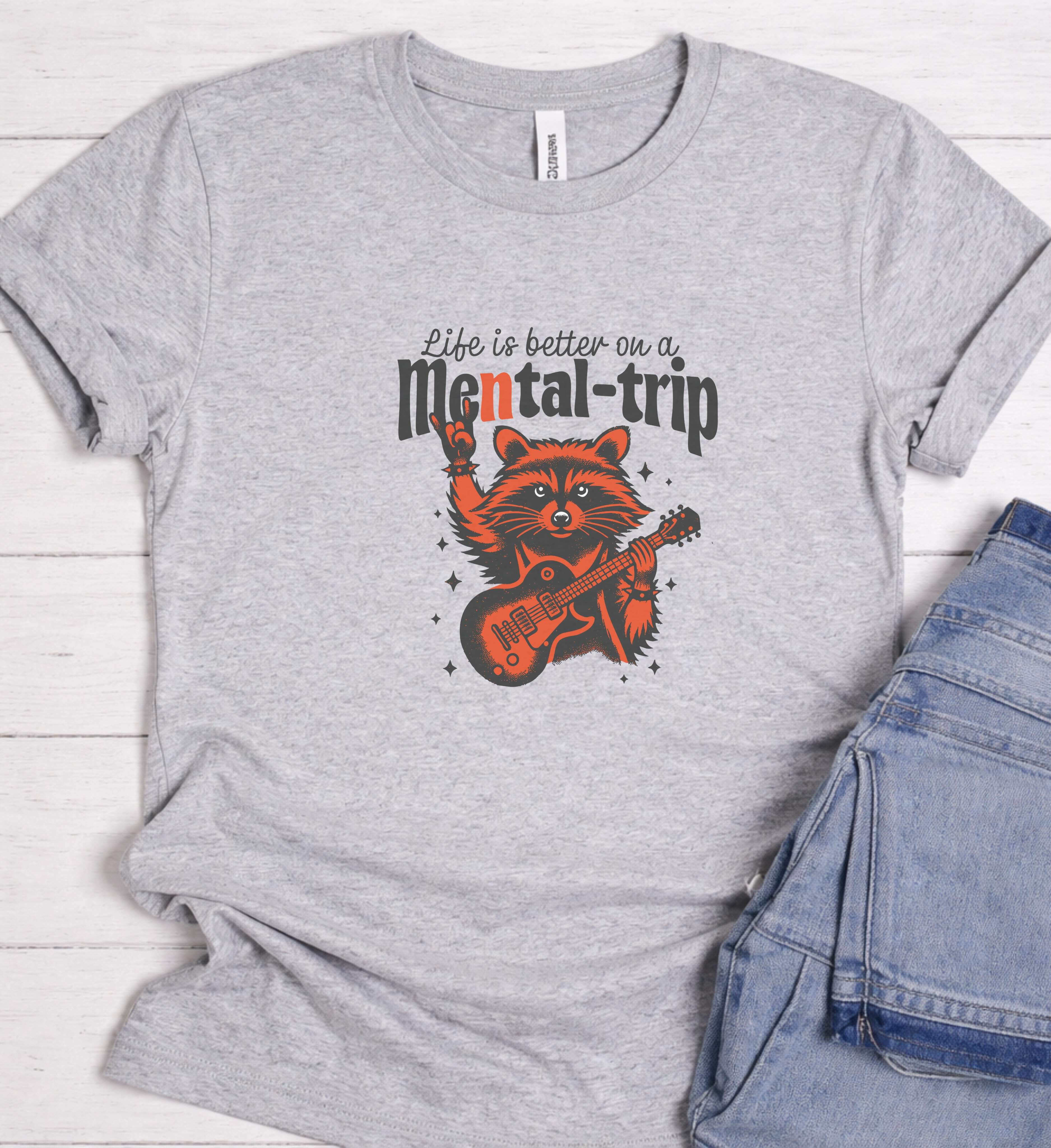 Funny Raccoon Guitar Shirt – Life Is Better On A Mental Trip