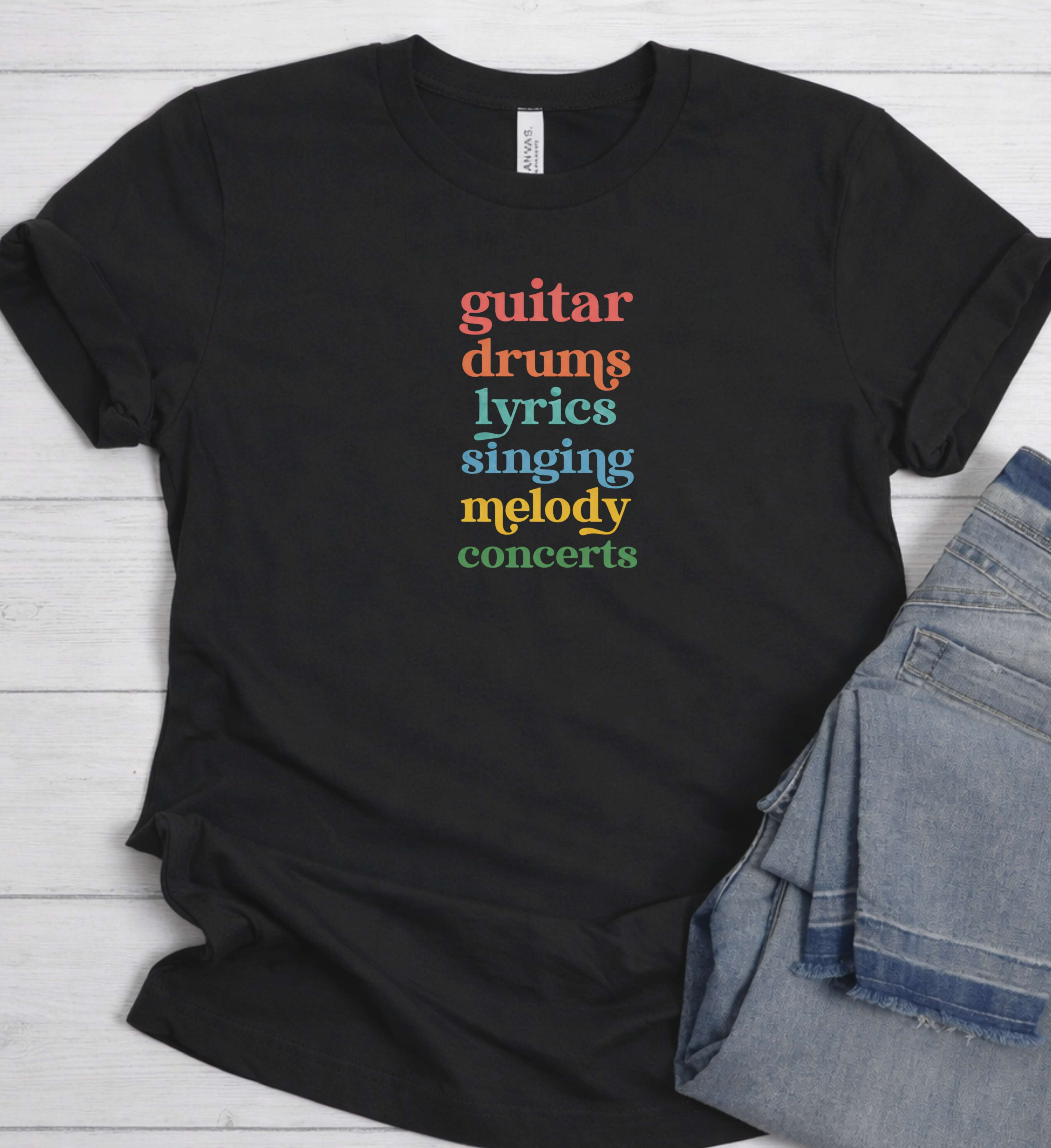 Music Lifestyle Shirt – Guitar Drums Lyrics Singing Tee