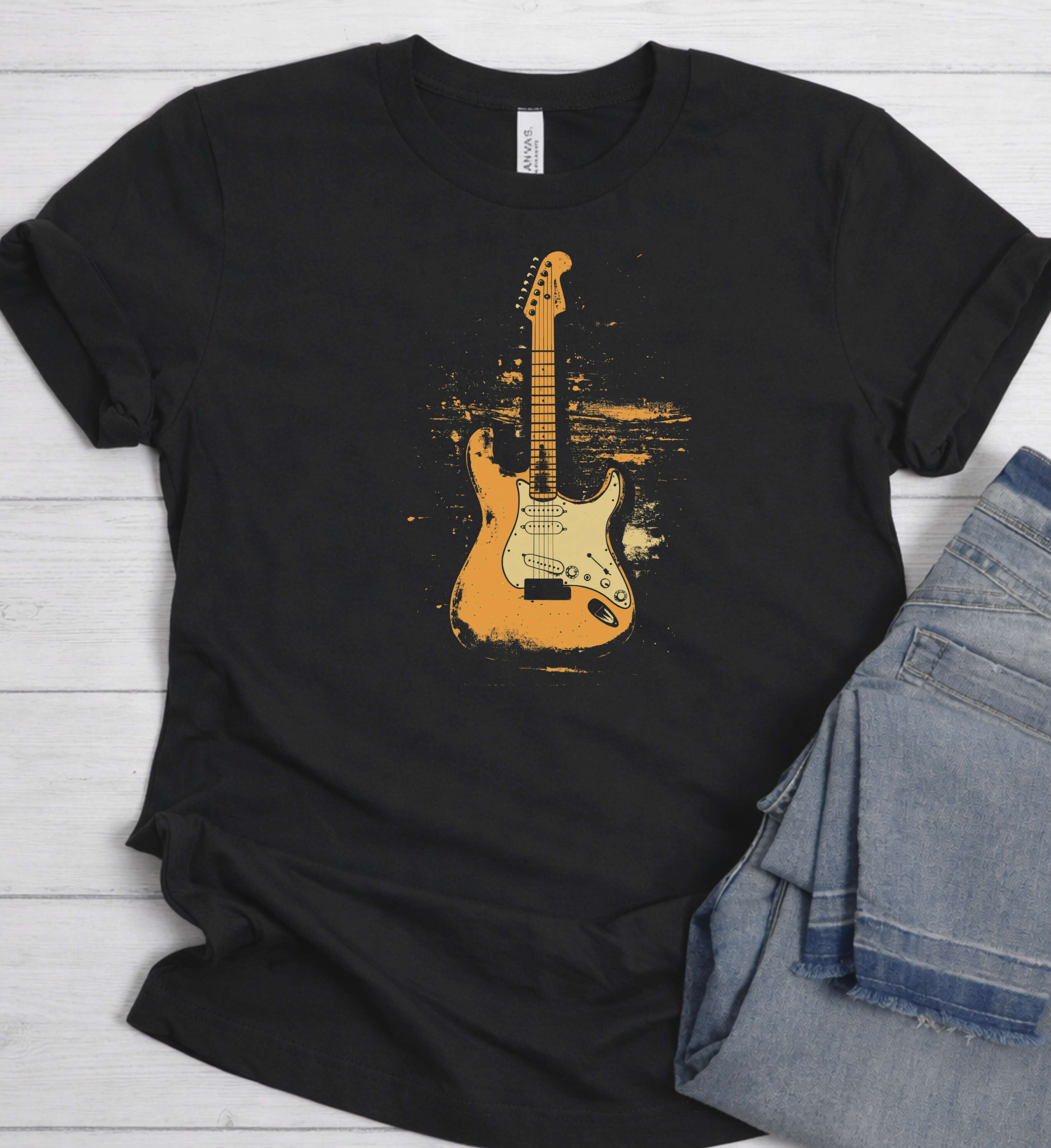 Vintage Electric Guitar Shirt – Classic Rock Graphic Tee