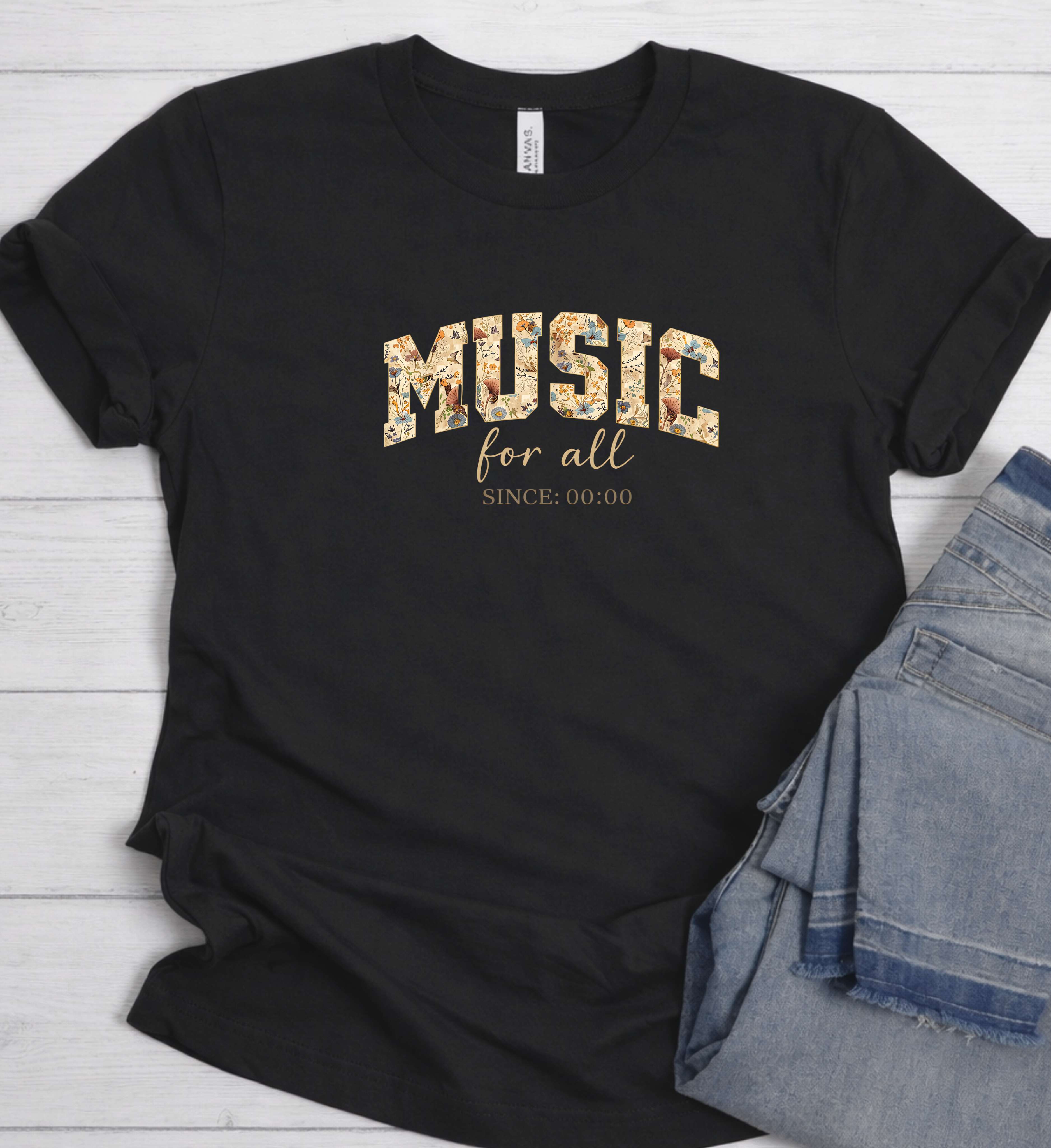Music For All Shirt – Floral Aesthetic Music Graphic Tee