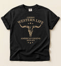 Cowboy Western Life – Vintage Longhorn Skull Tee