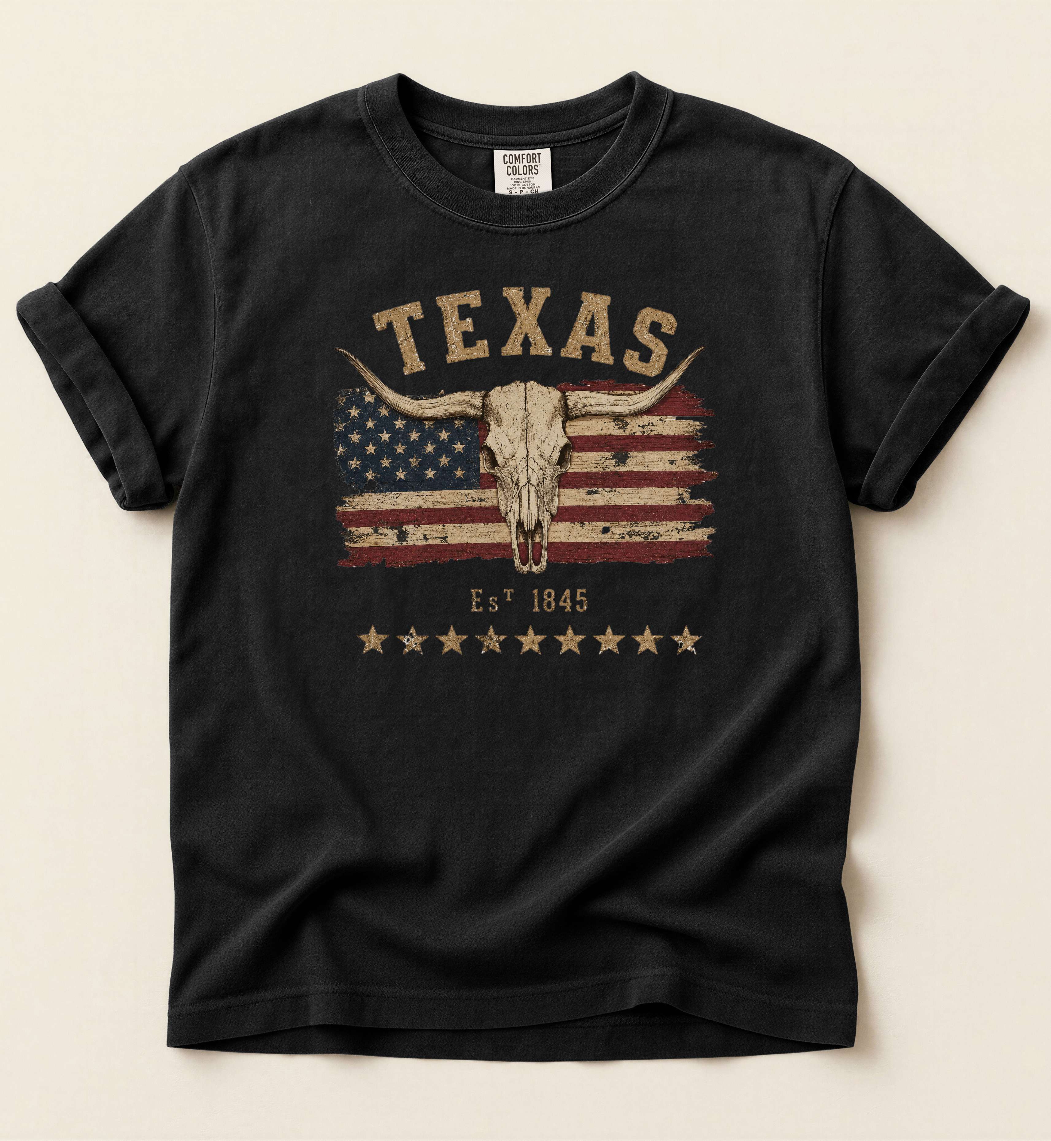 Texas Est. 1845 Shirt – Texas Pride Longhorn Graphic Tee