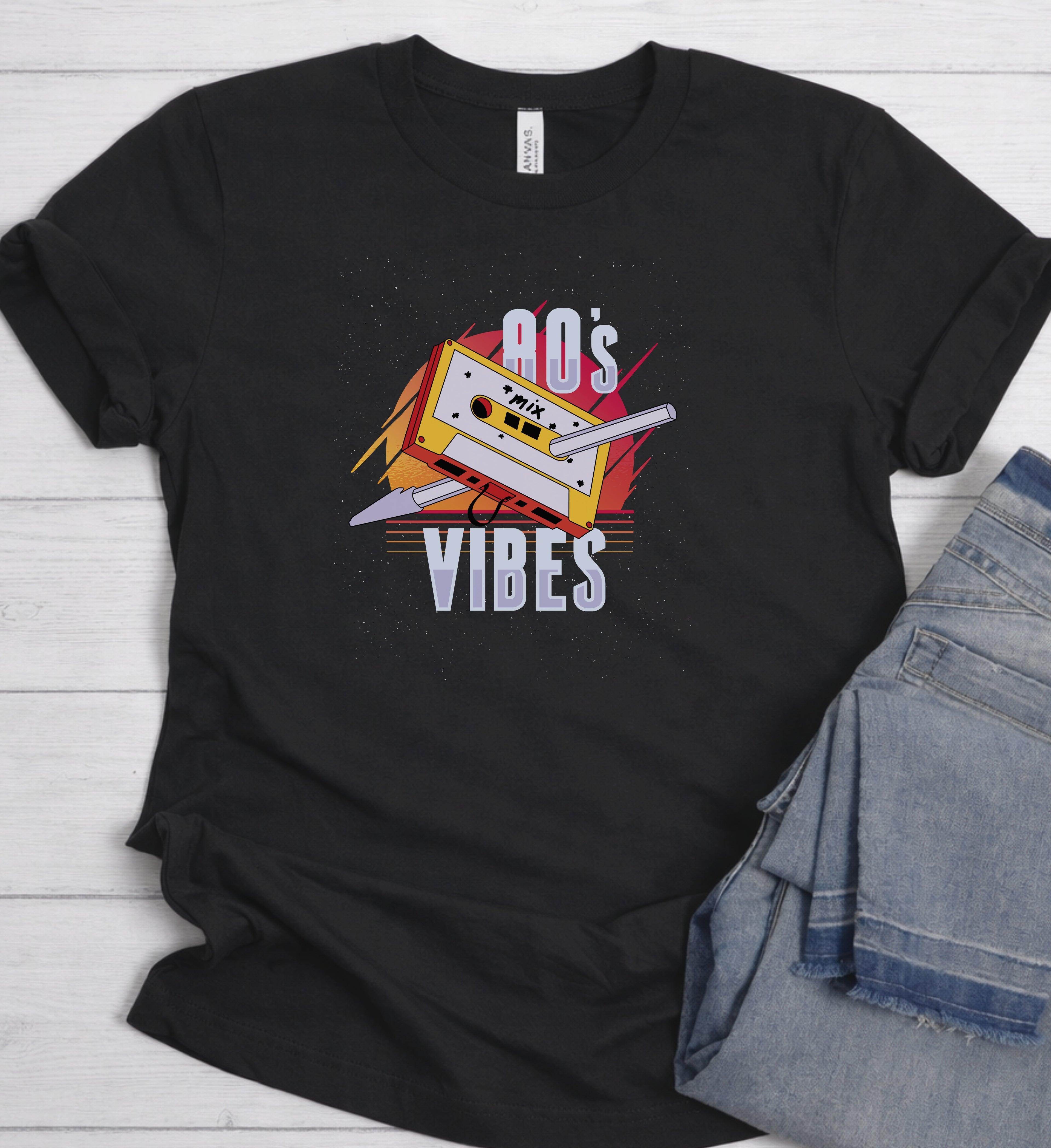 80s Vibes Retro Shirt – Vintage Cassette Tape Graphic Tee
