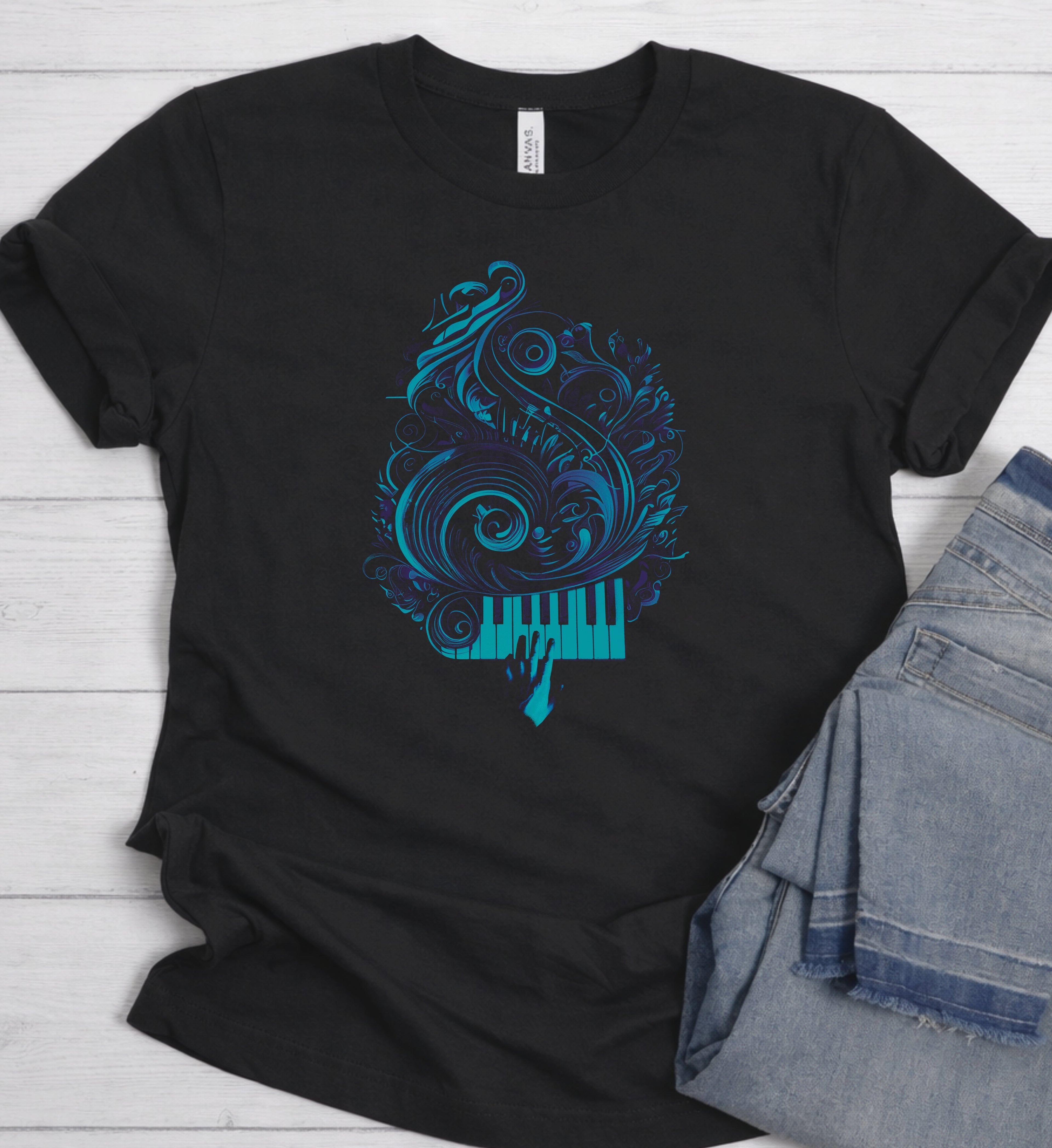 Piano Art Shirt – Abstract Music Graphic Tee