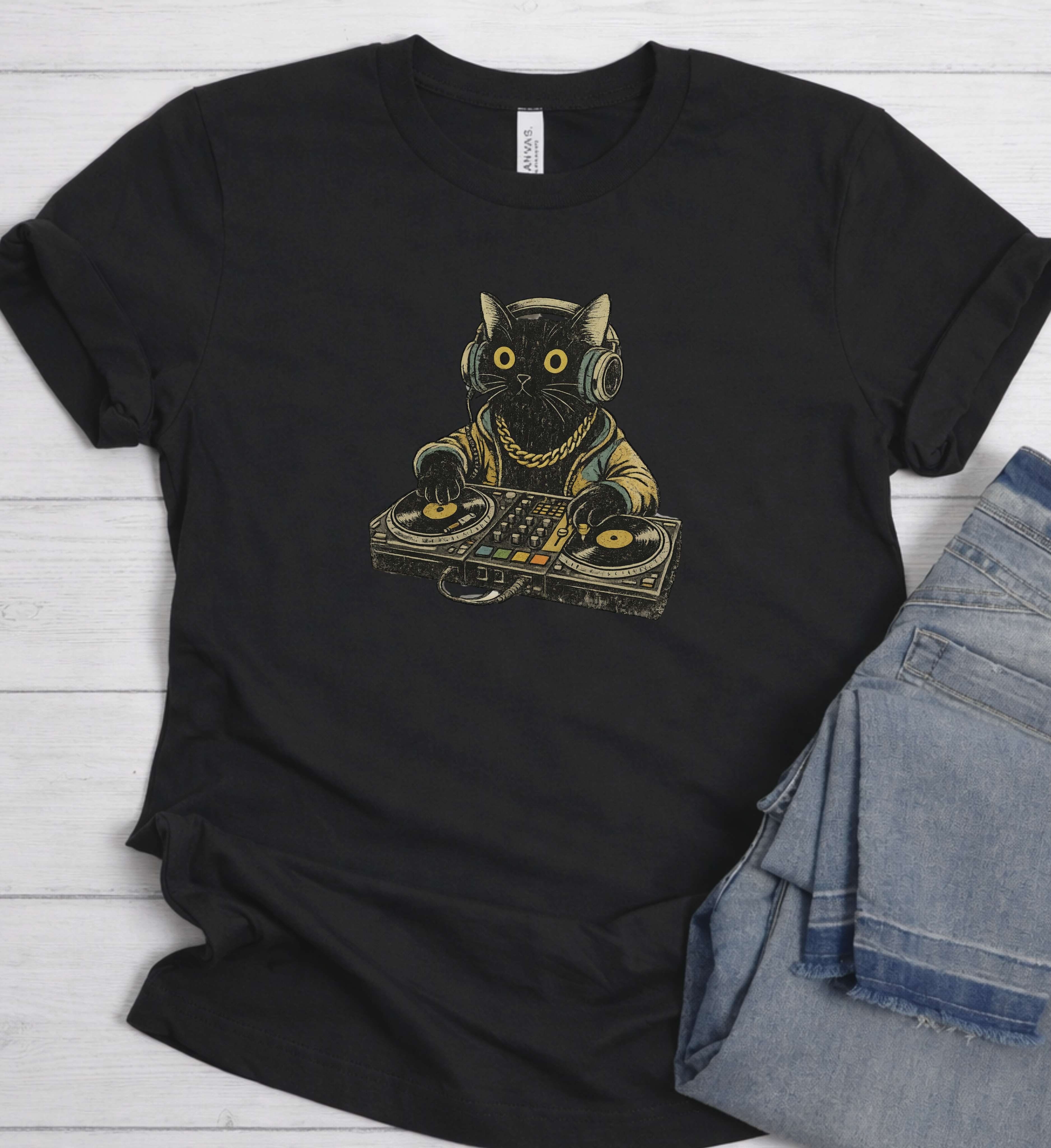 DJ Cat Shirt – Funny Music Streetwear Tee