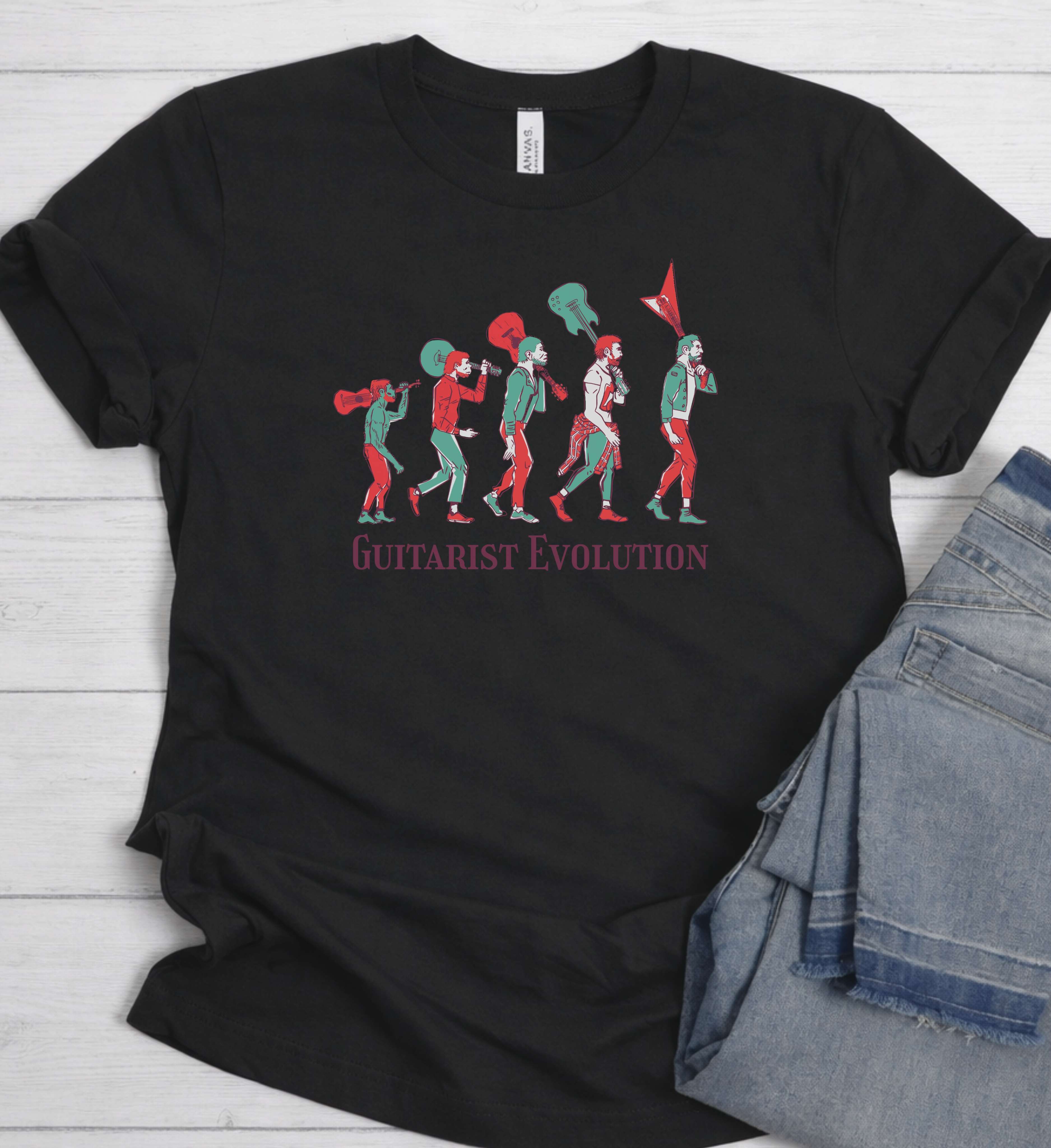 Guitar Evolution Shirt – Funny Musician Graphic Tee