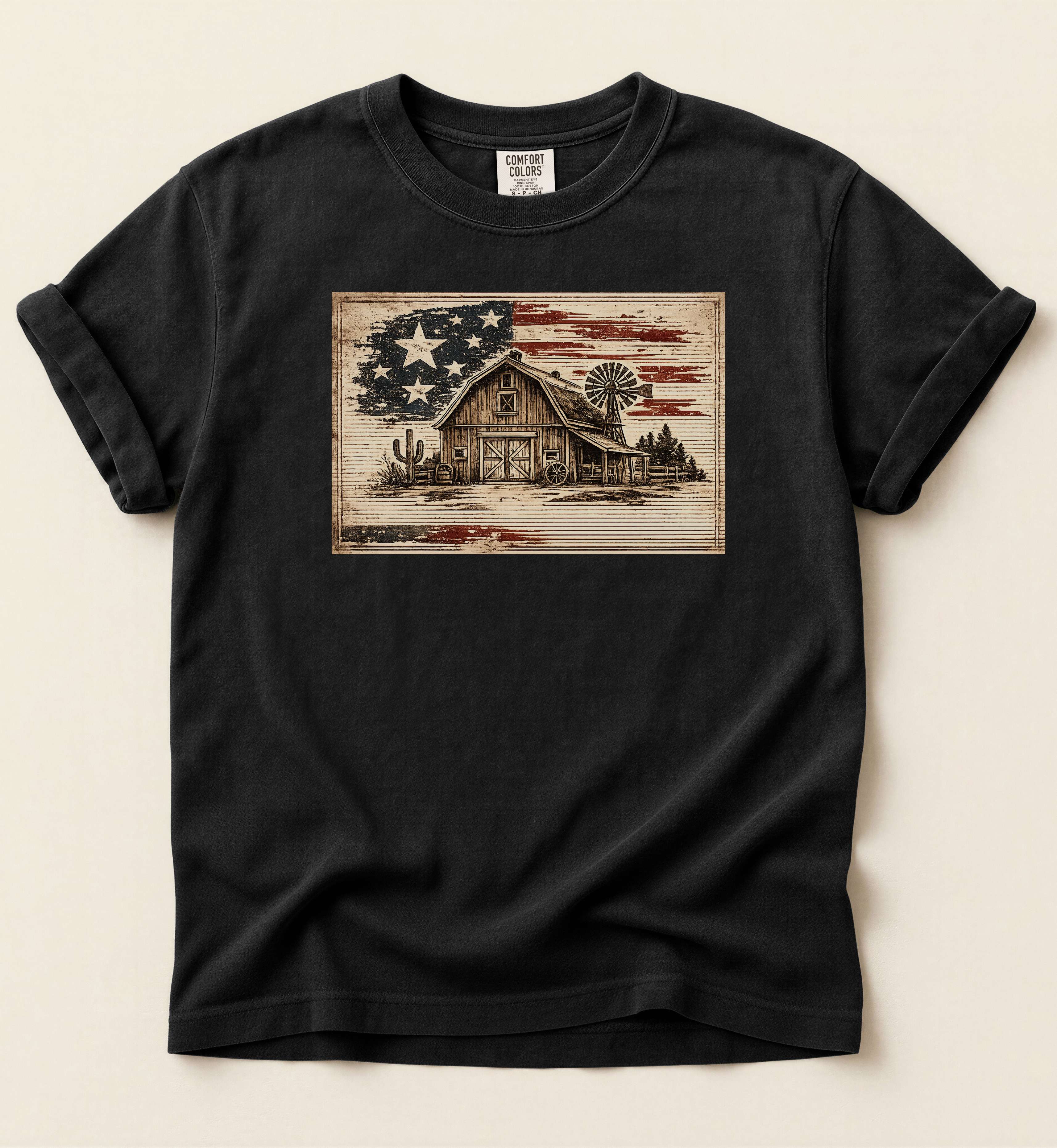 Rustic Americana Barn Graphic Tee