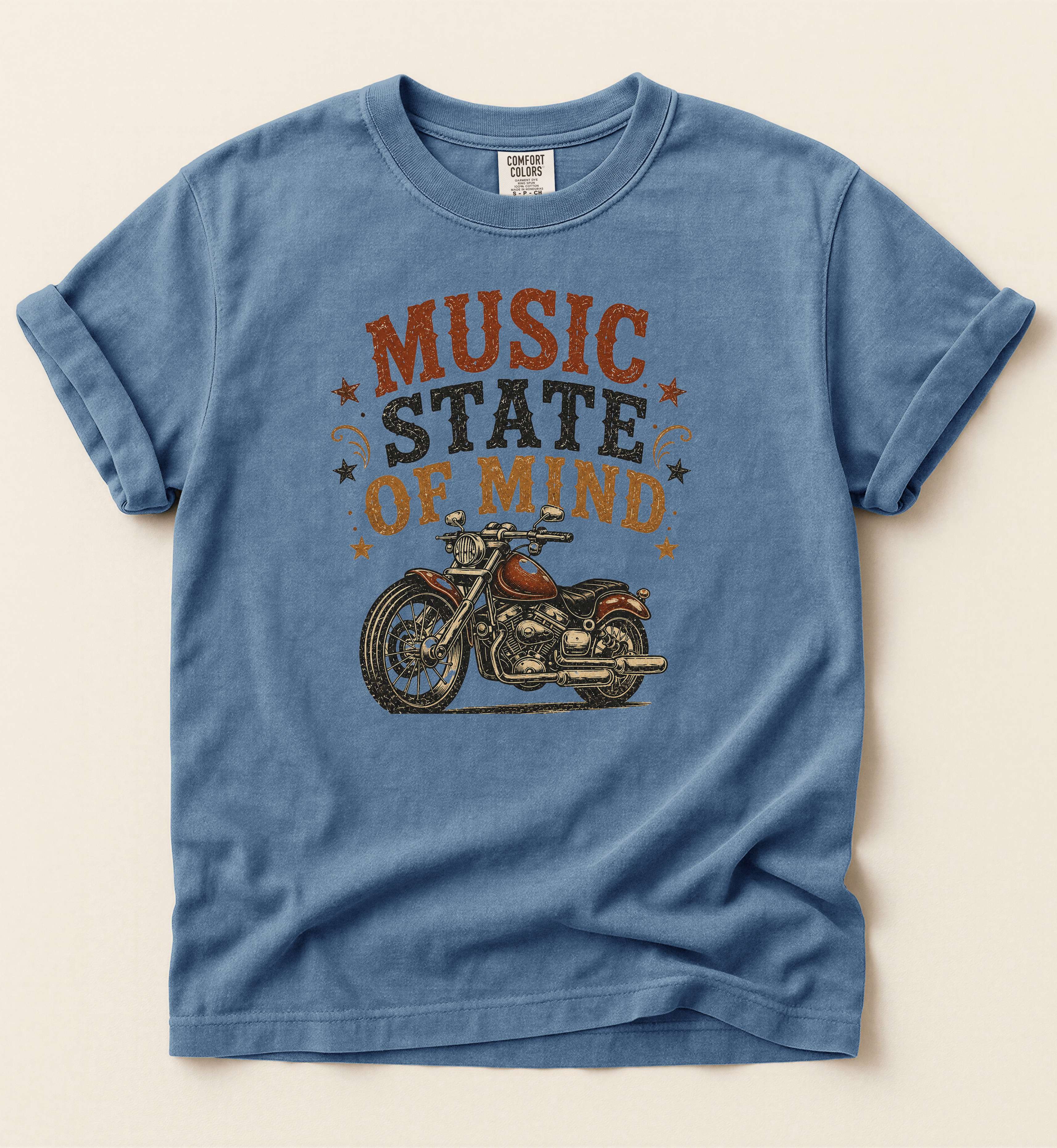 Music State Of Mind – Vintage Country Motorcycle Tee