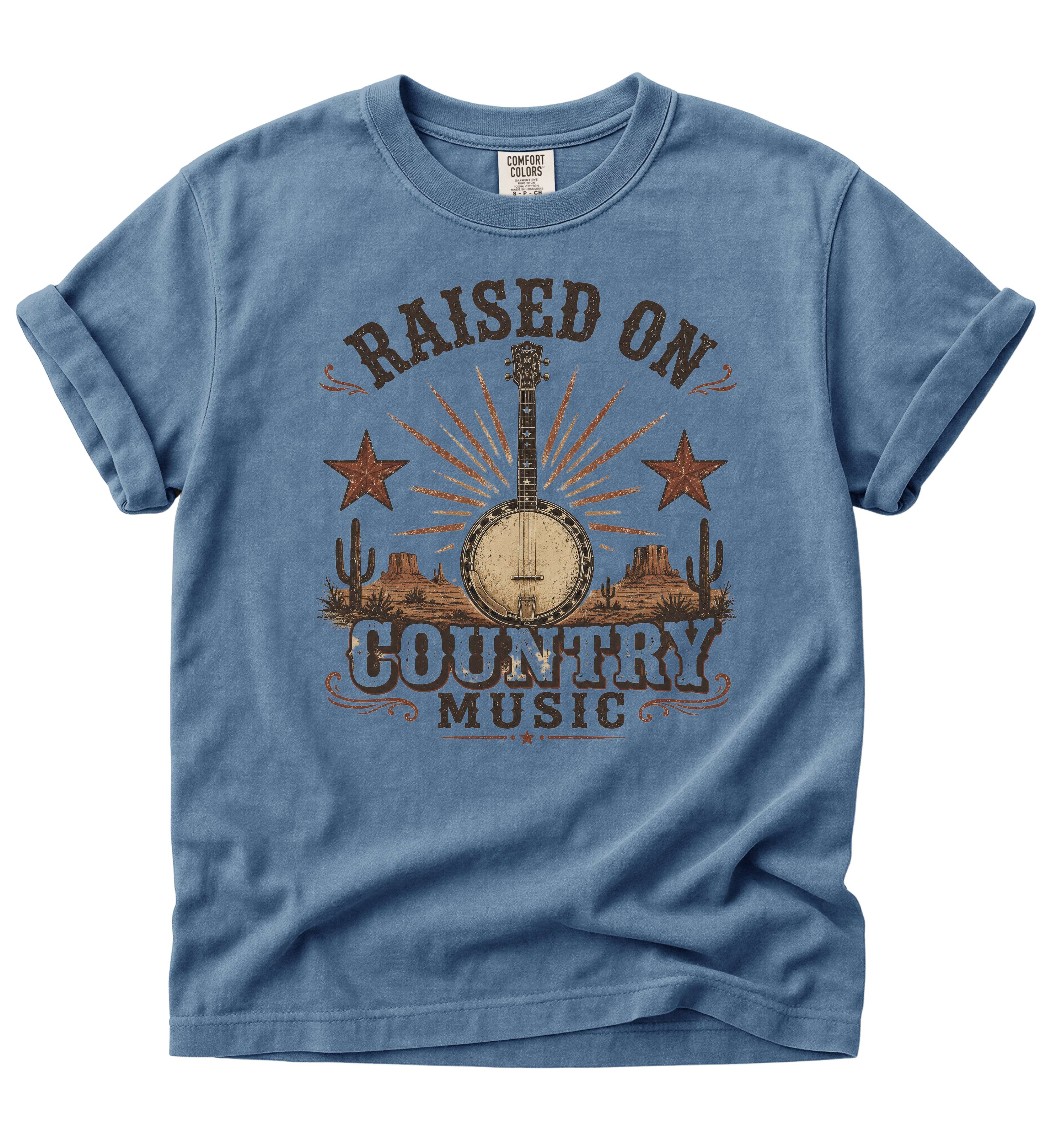 Raised On Country Music Shirt – Vintage Banjo Country Tee
