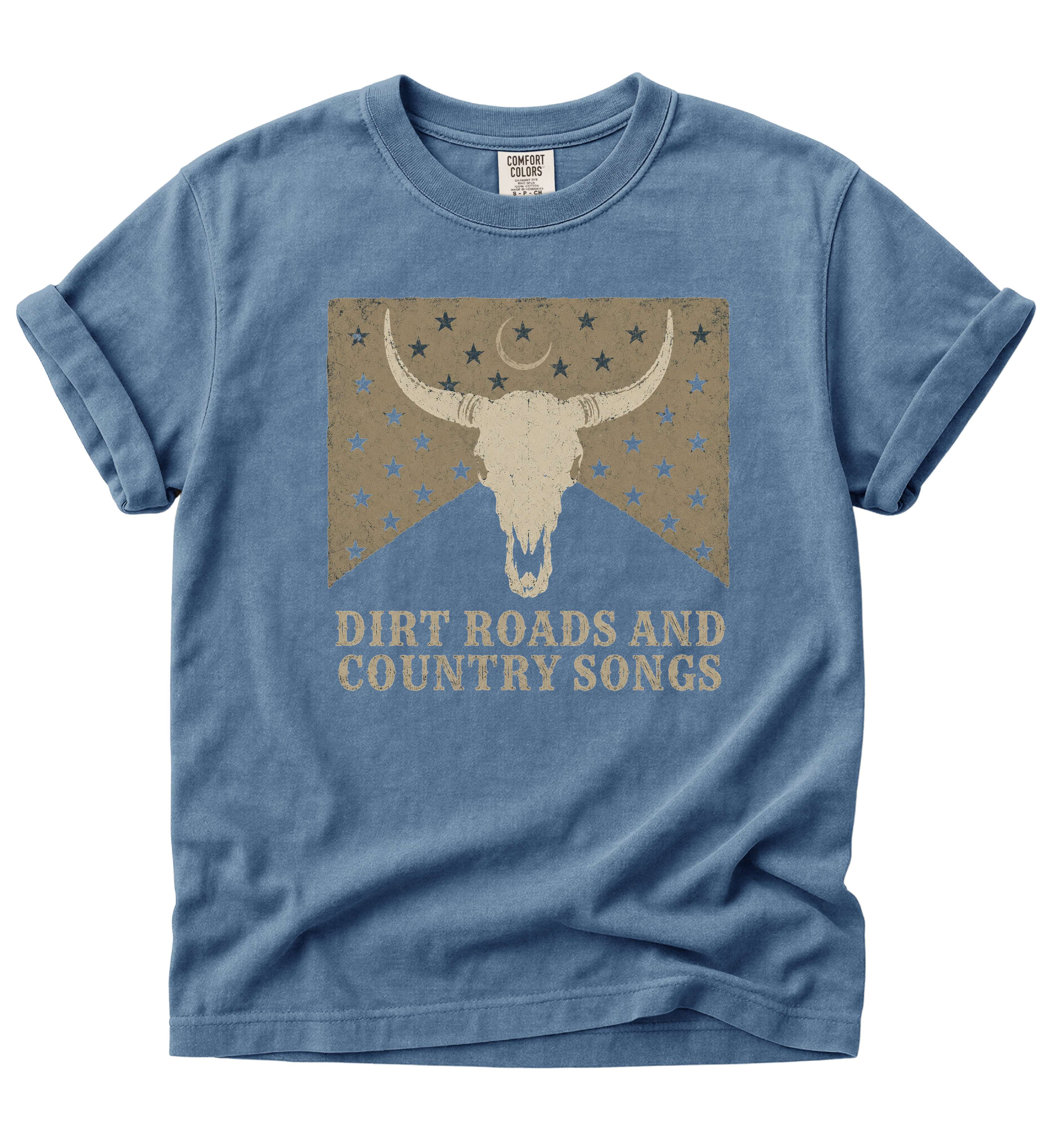Dirt Roads And Country Songs – Vintage Country Music Tee