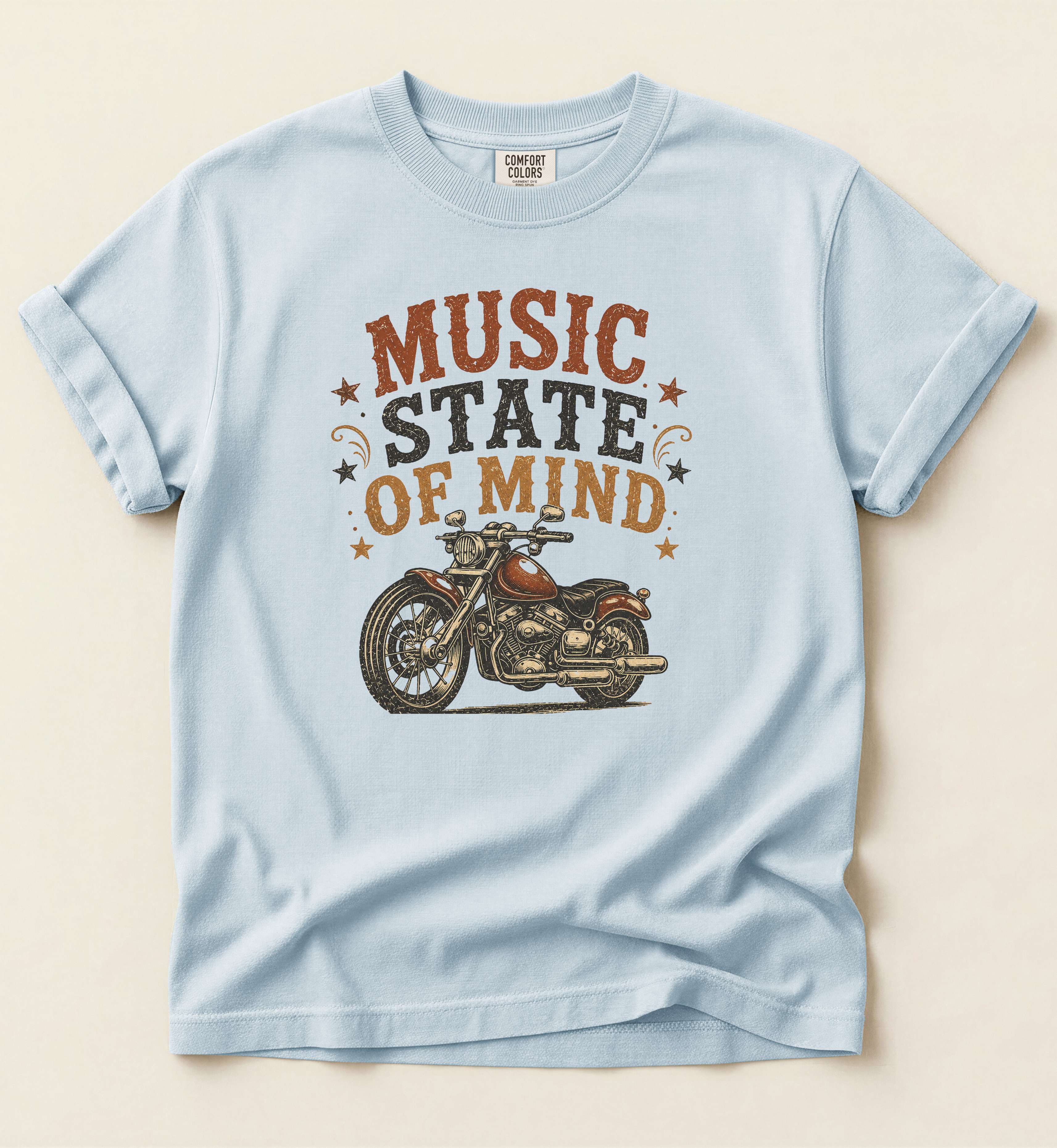Music State Of Mind – Vintage Country Motorcycle Tee