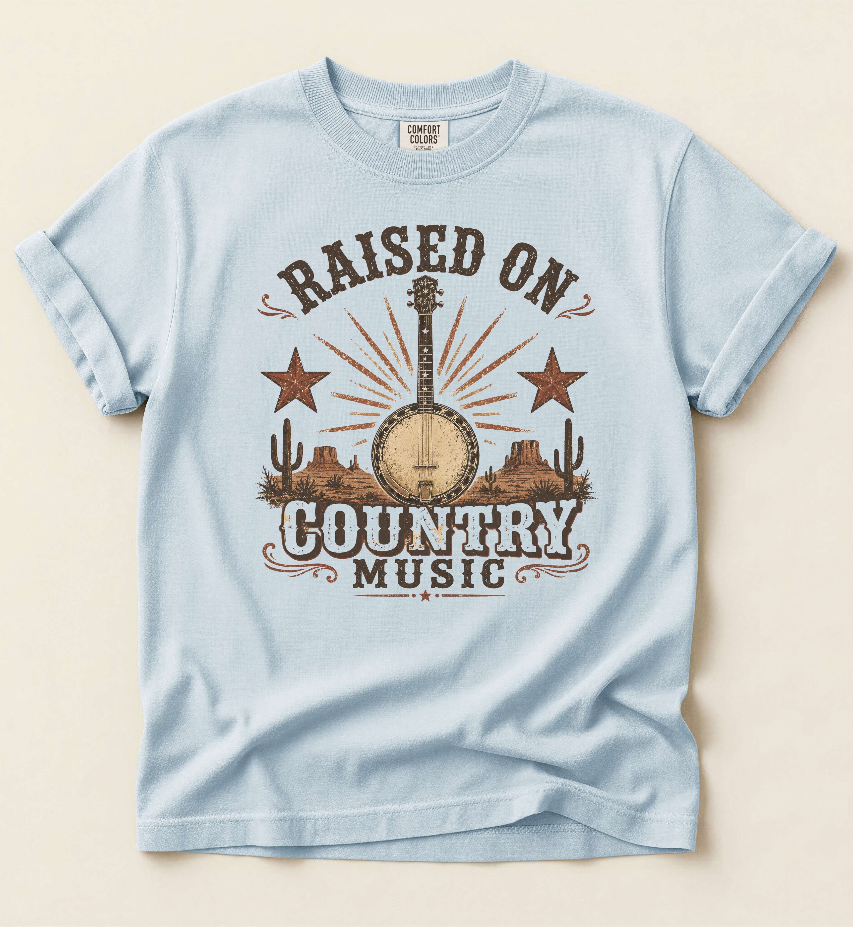 Raised On Country Music Shirt – Vintage Banjo Country Tee