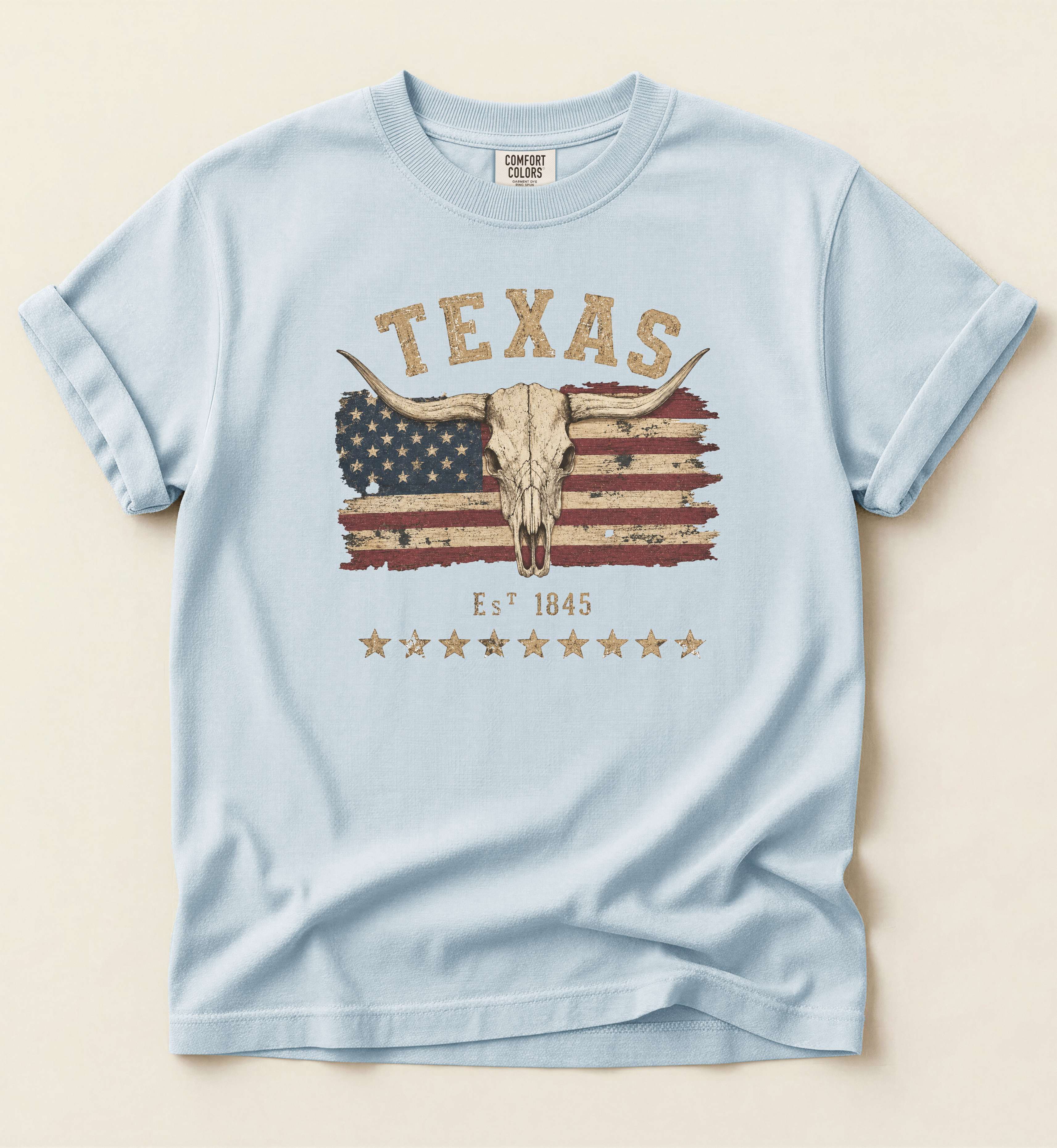 Texas Est. 1845 Shirt – Texas Pride Longhorn Graphic Tee