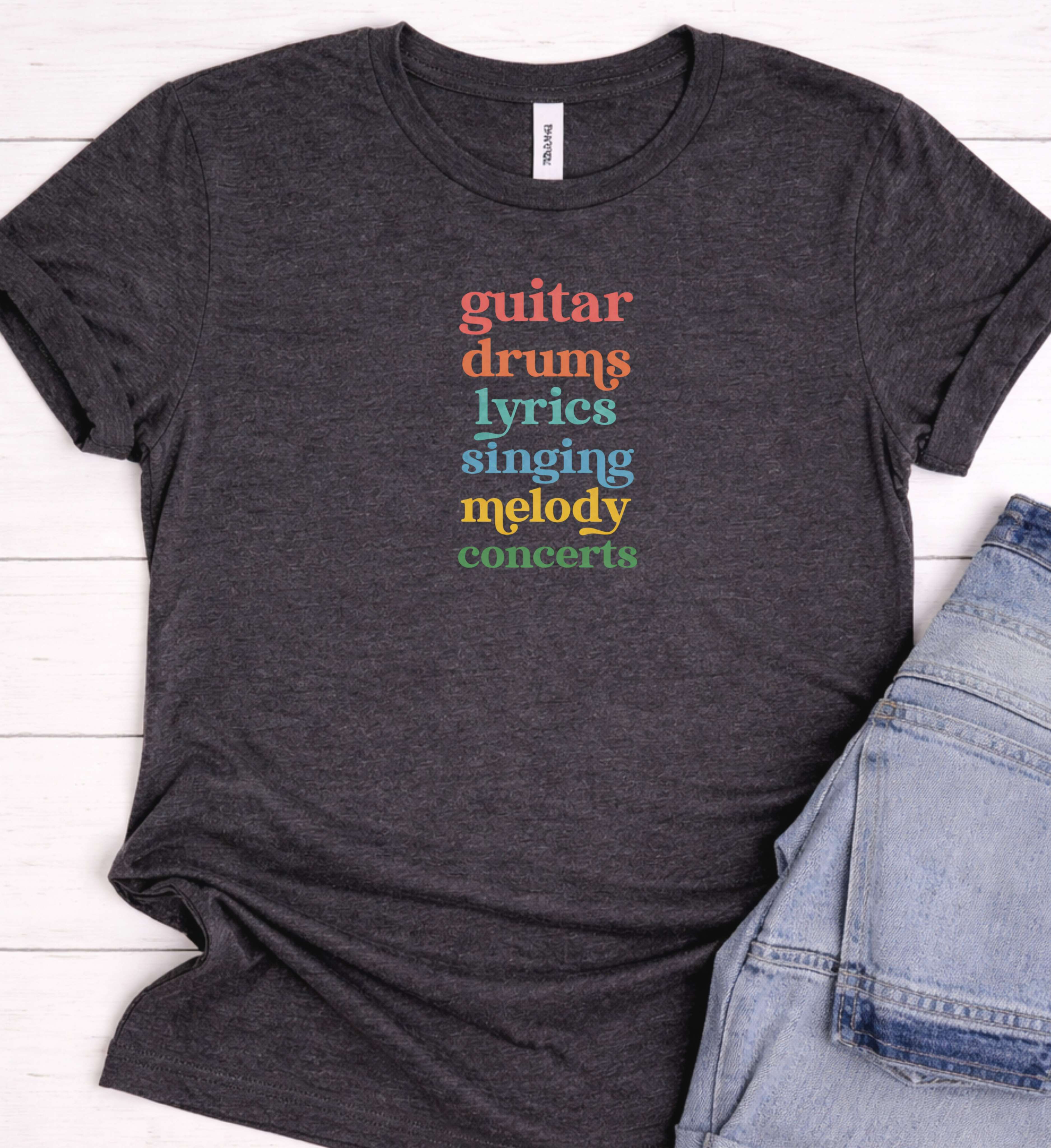 Music Lifestyle Shirt – Guitar Drums Lyrics Singing Tee
