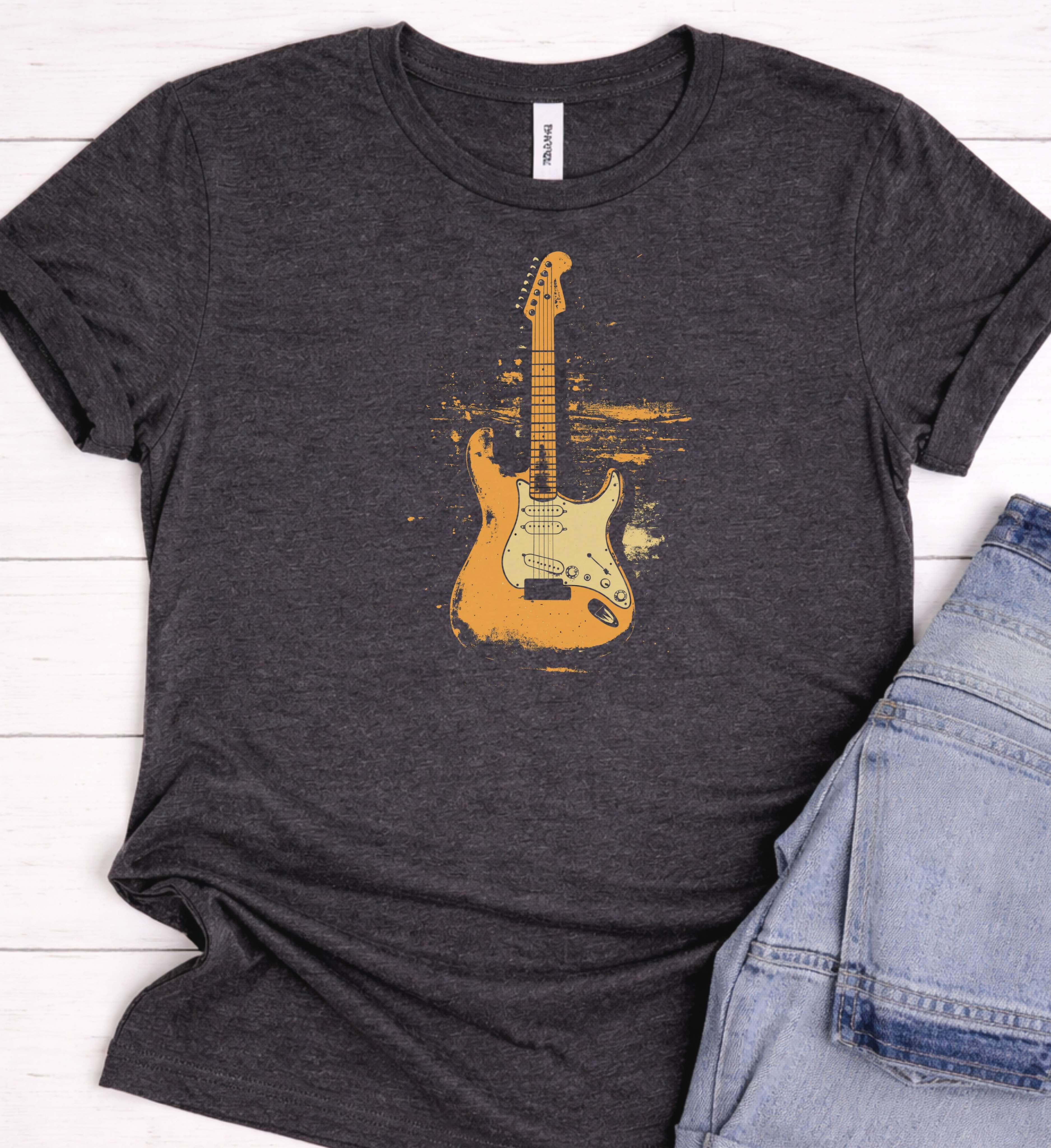 Vintage Electric Guitar Shirt – Classic Rock Graphic Tee