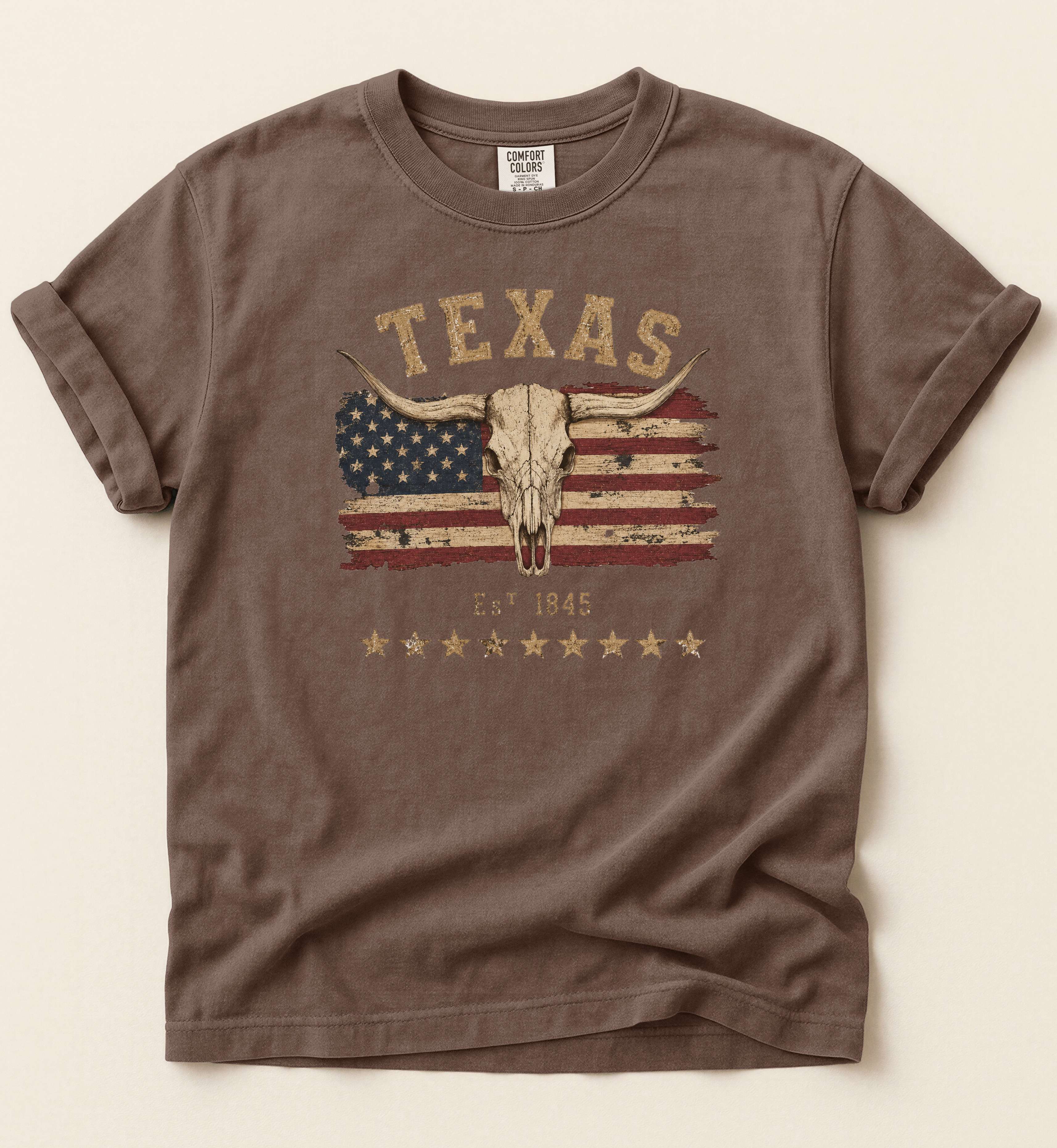 Texas Est. 1845 Shirt – Texas Pride Longhorn Graphic Tee