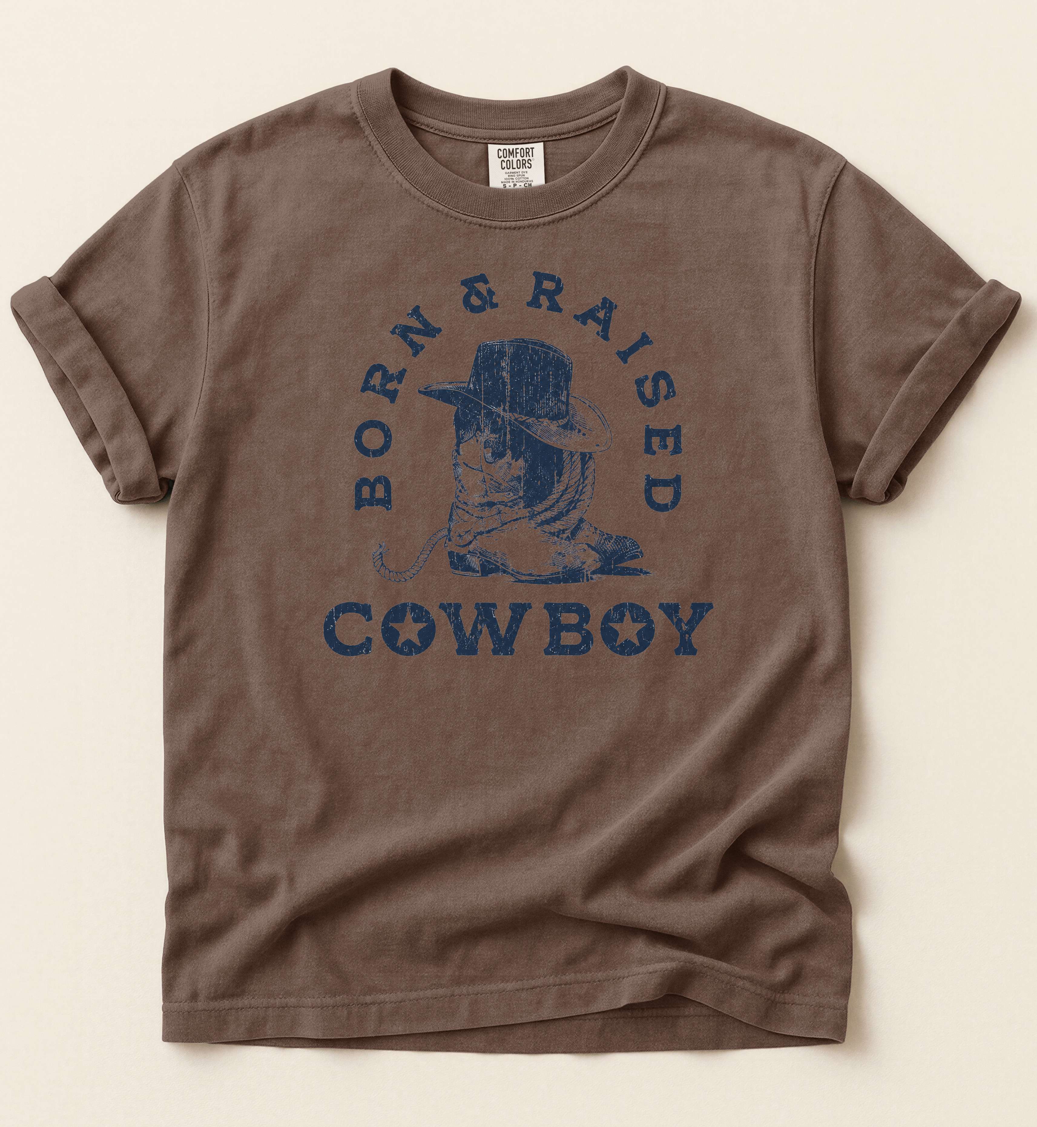Born & Raised Cowboy – Western Heritage Tee