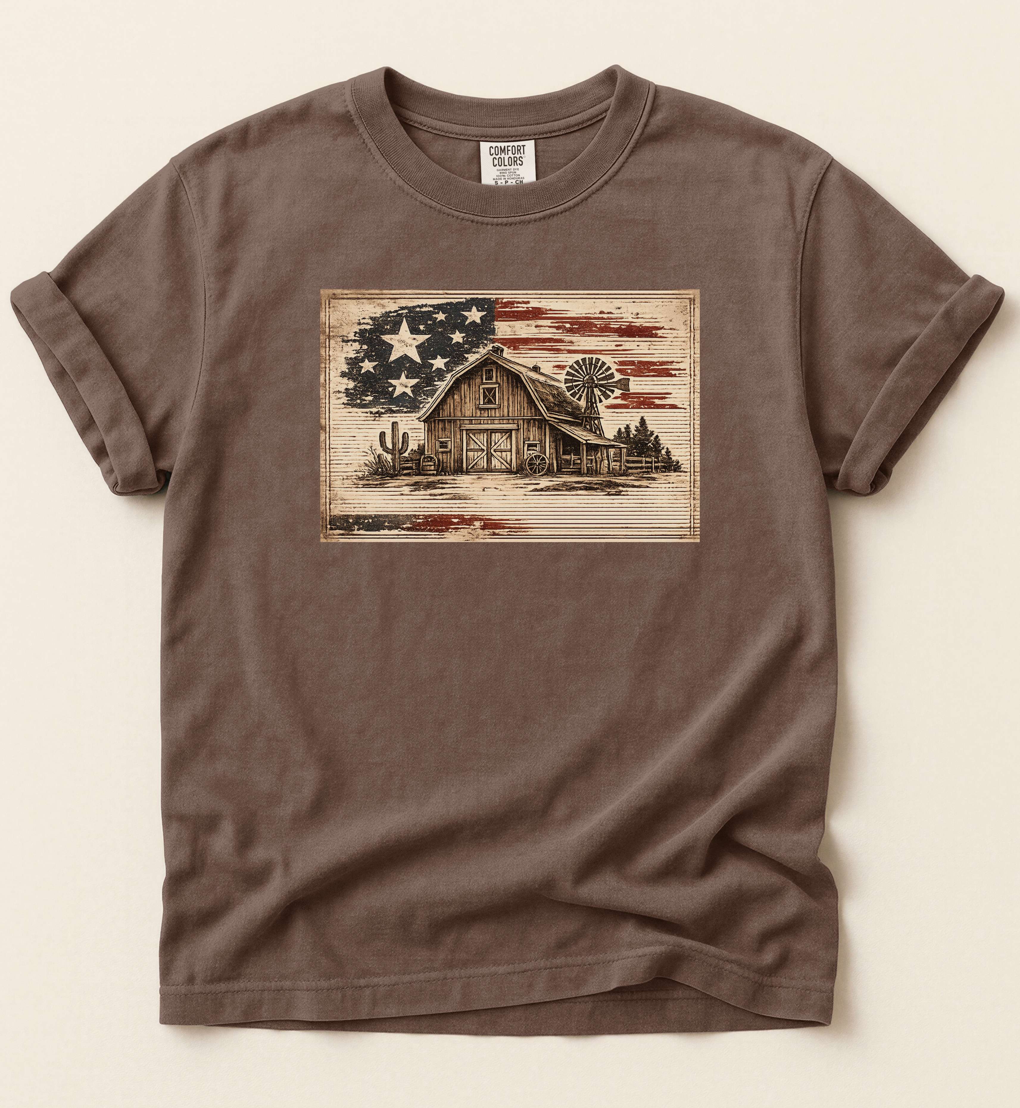 Rustic Americana Barn Graphic Tee