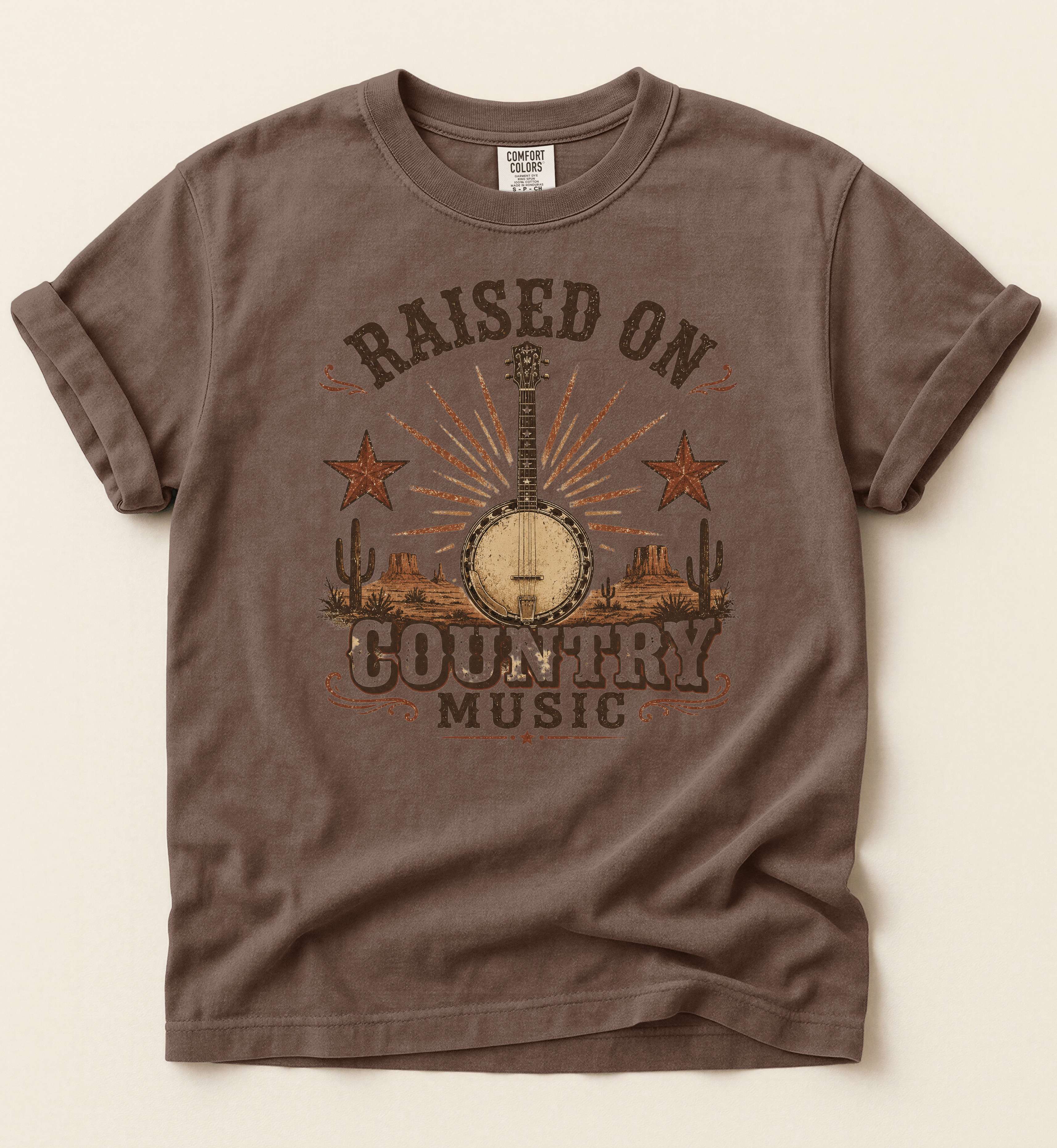 Raised On Country Music Shirt – Vintage Banjo Country Tee