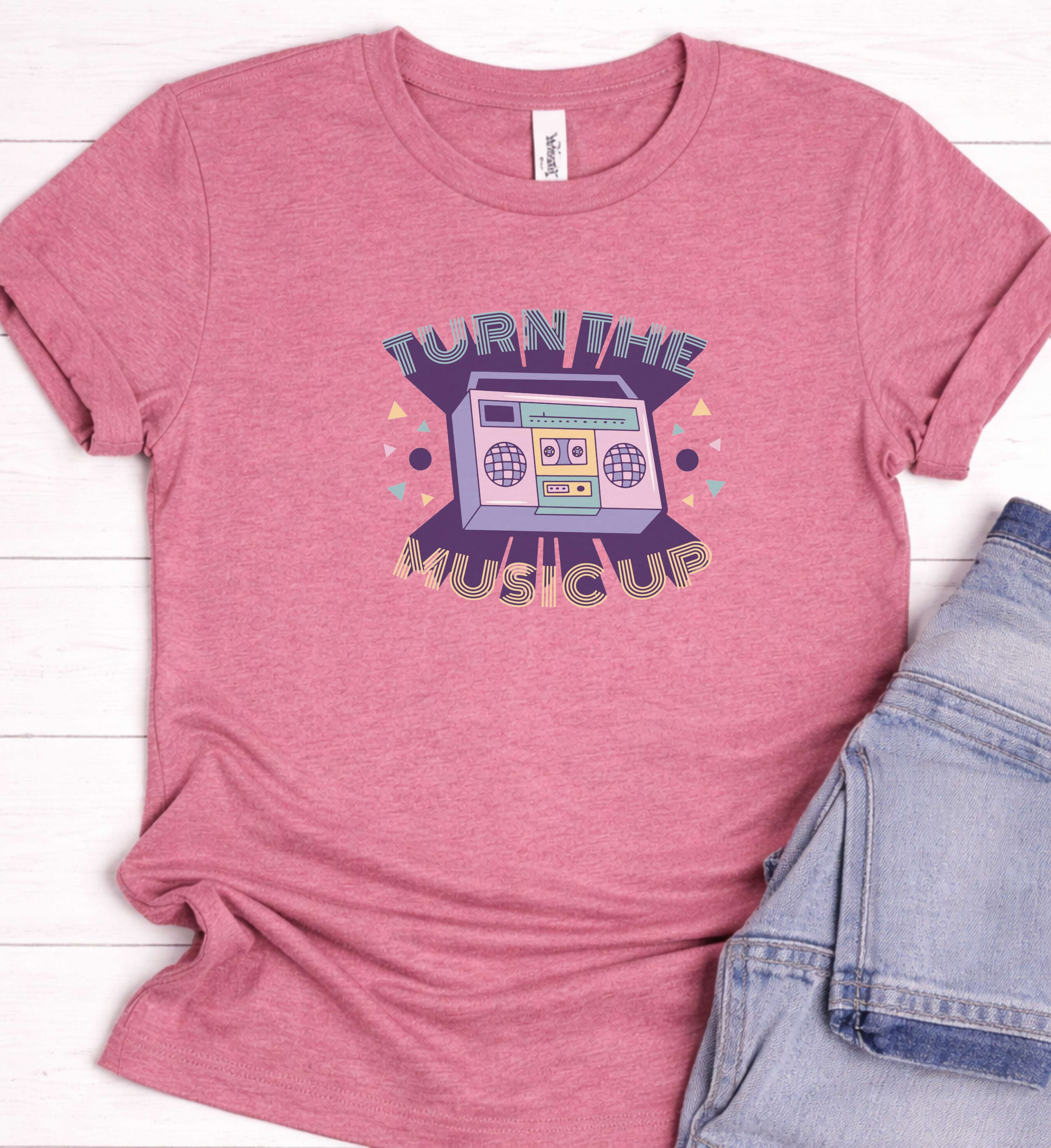 Turn The Music Up Shirt – Retro Boombox Tee
