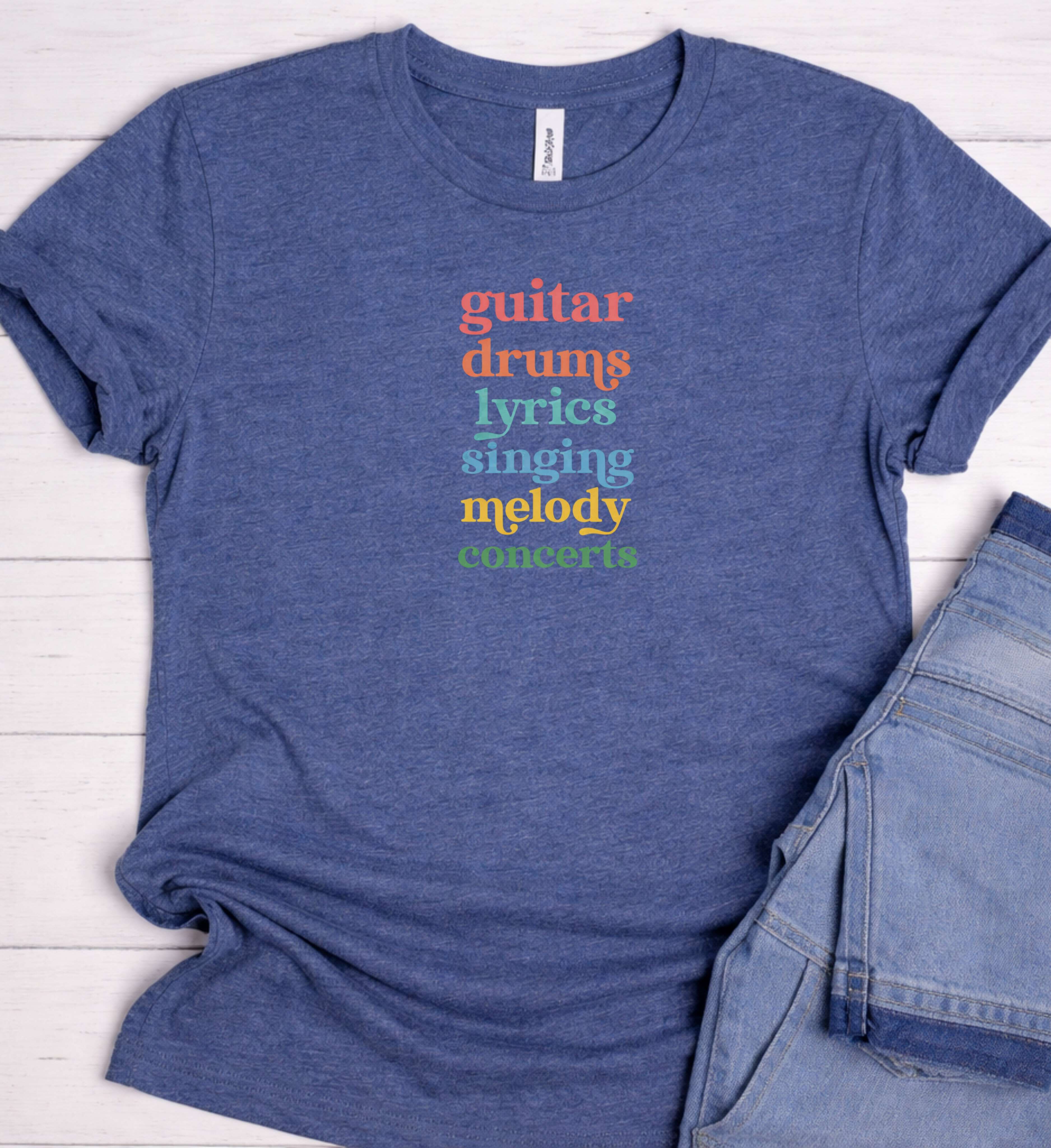 Music Lifestyle Shirt – Guitar Drums Lyrics Singing Tee