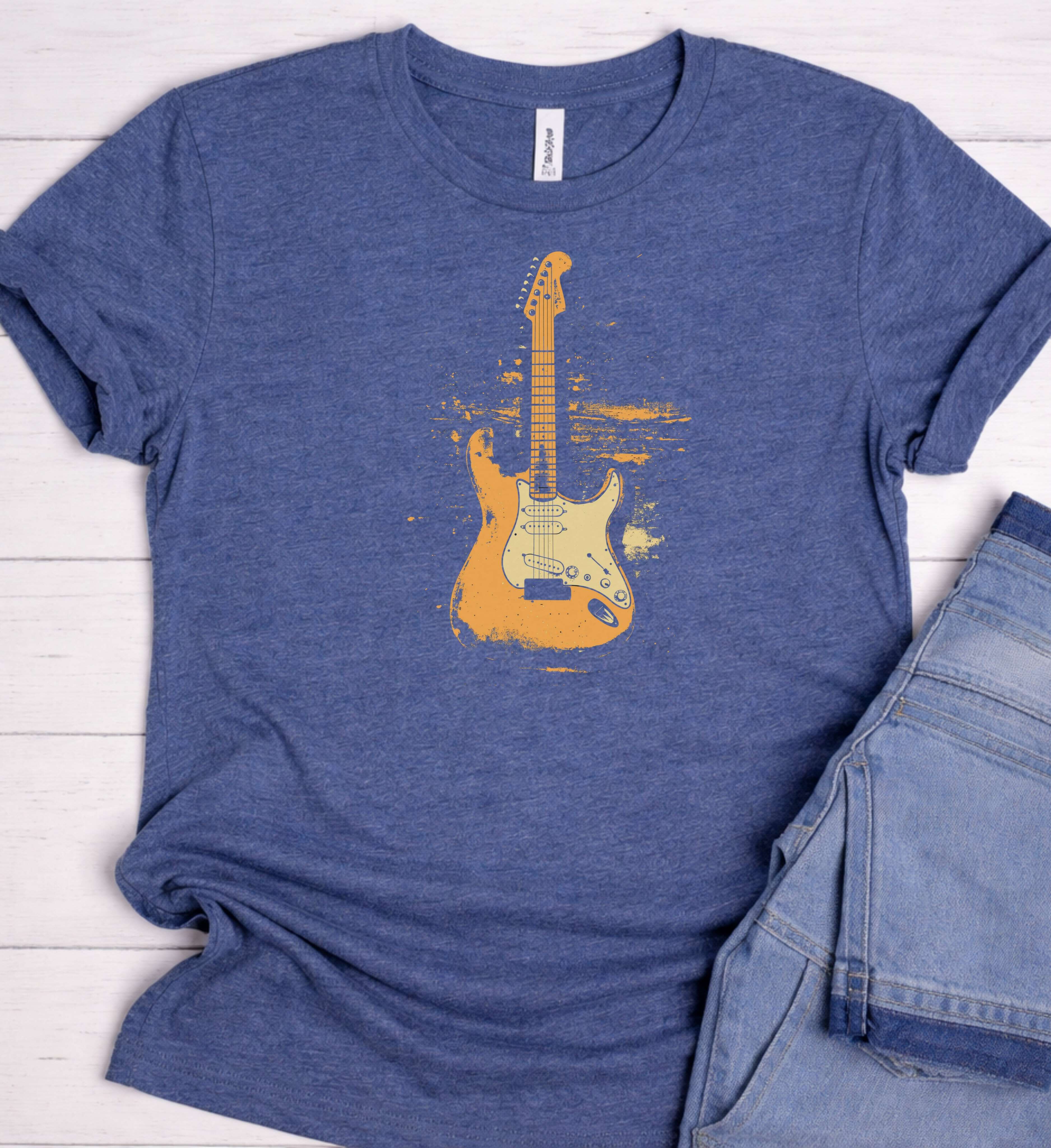 Vintage Electric Guitar Shirt – Classic Rock Graphic Tee