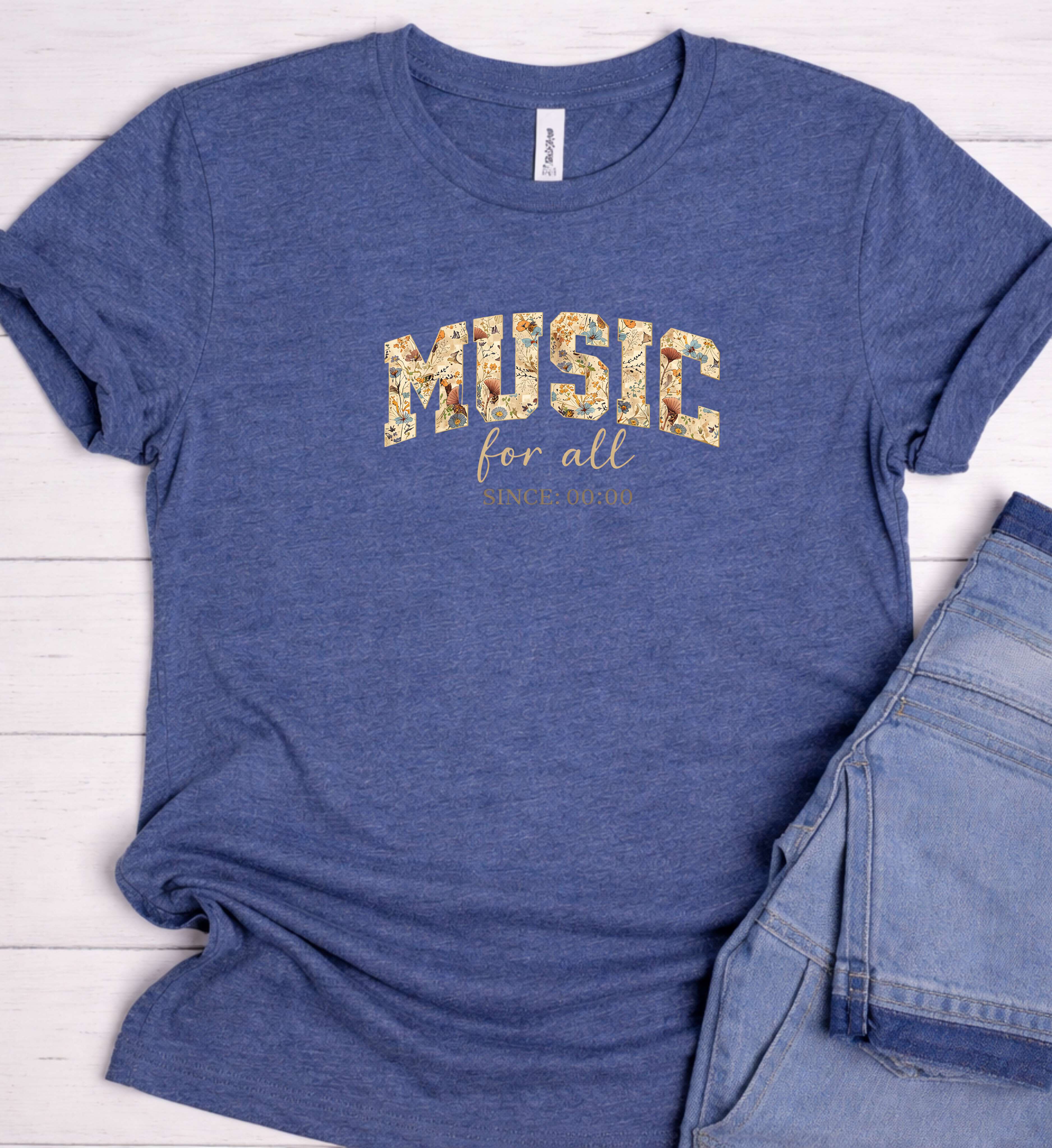 Music For All Shirt – Floral Aesthetic Music Graphic Tee
