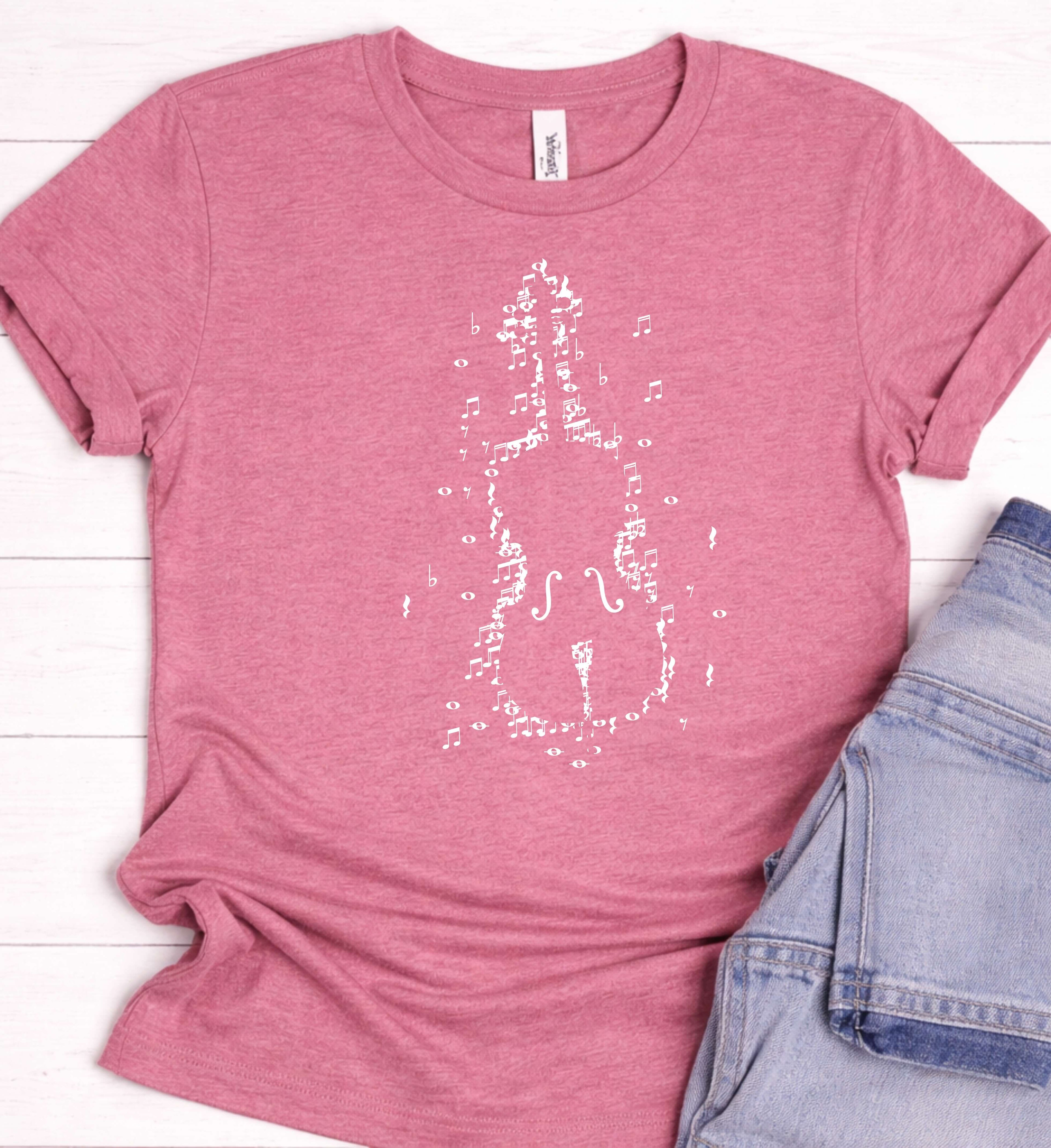 Cello Shirt – Classical Music Notes Artistic Tee