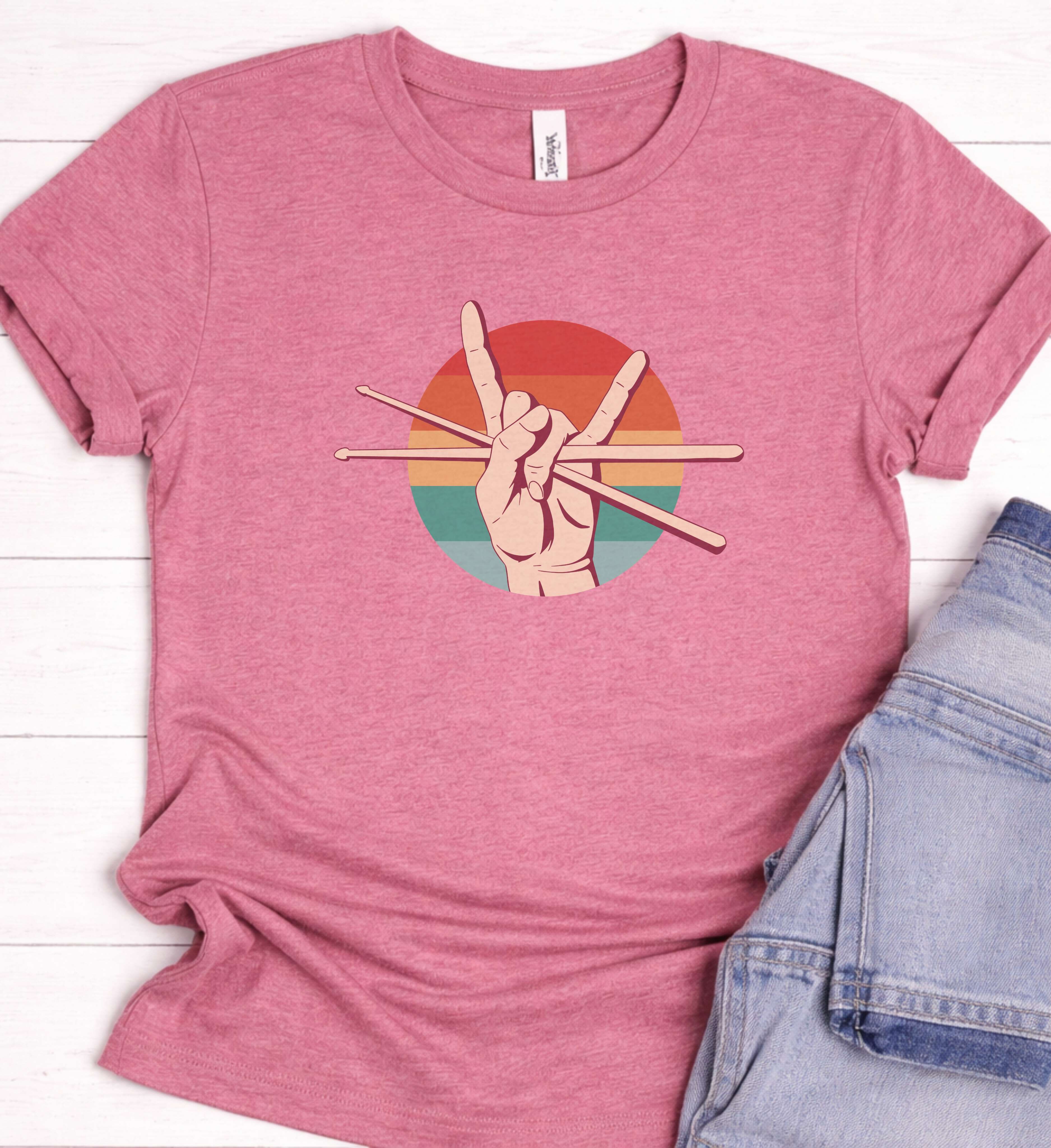 Drummer Rock Sign Shirt – Drumsticks Edition