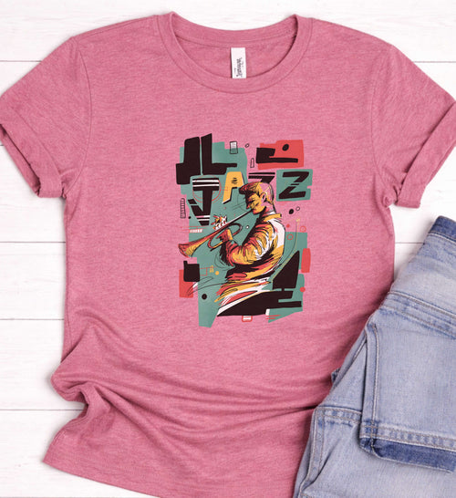 Abstract Jazz Musician Shirt – Trumpet Art Edition