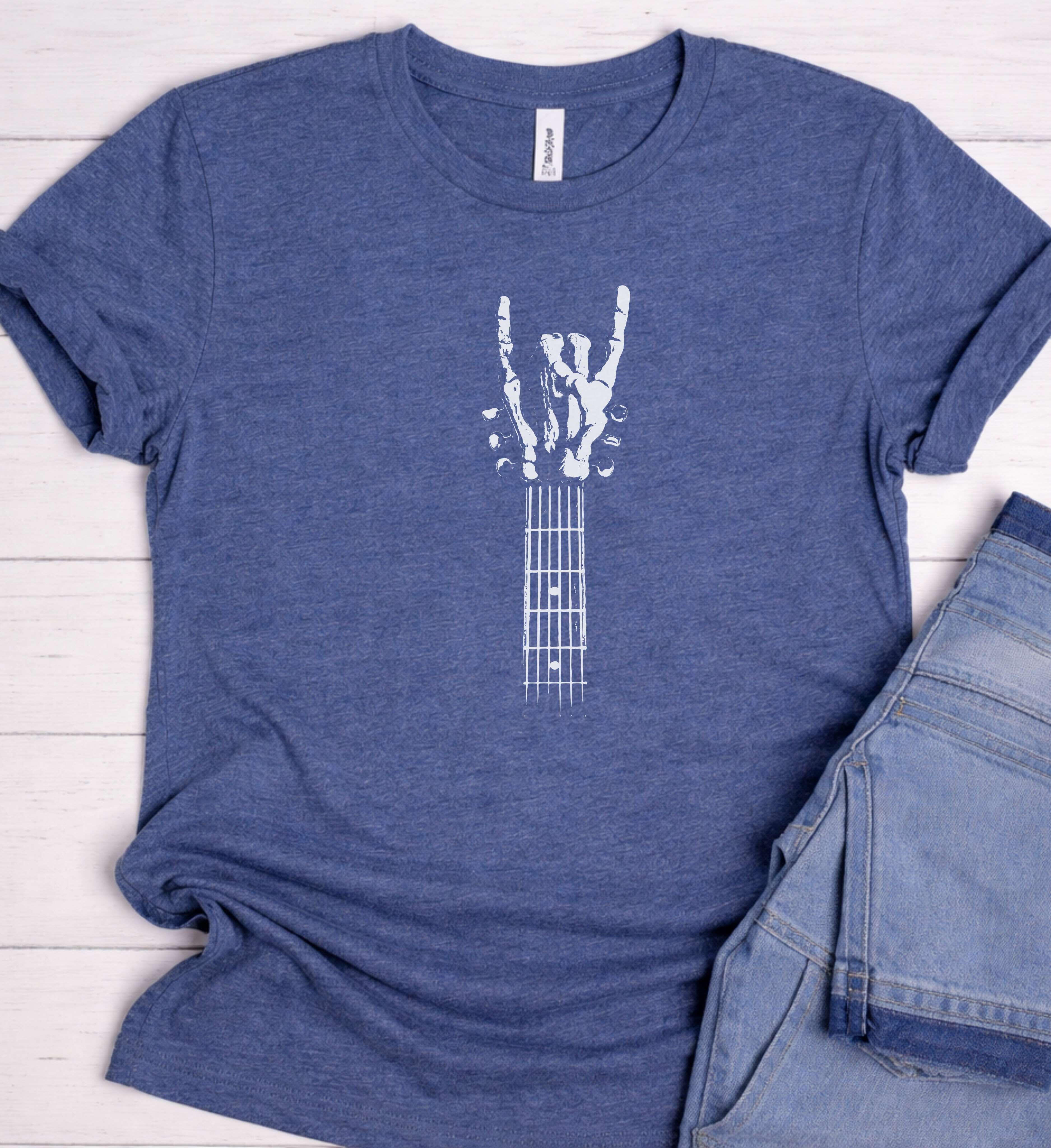 Rock Hand Guitar Shirt – Heavy Metal Music Tee