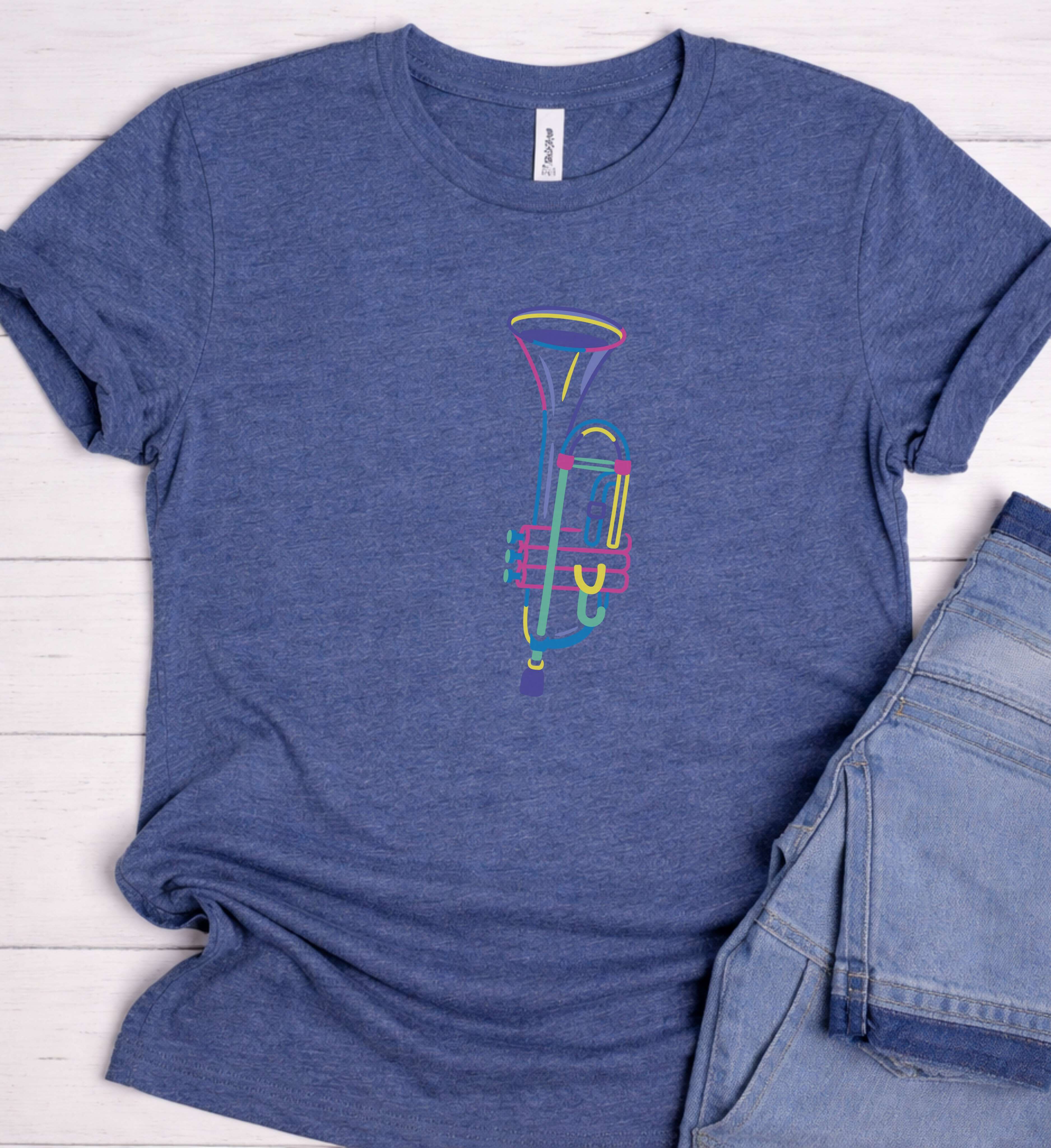 Minimal Trumpet Shirt – Modern Music Graphic Tee