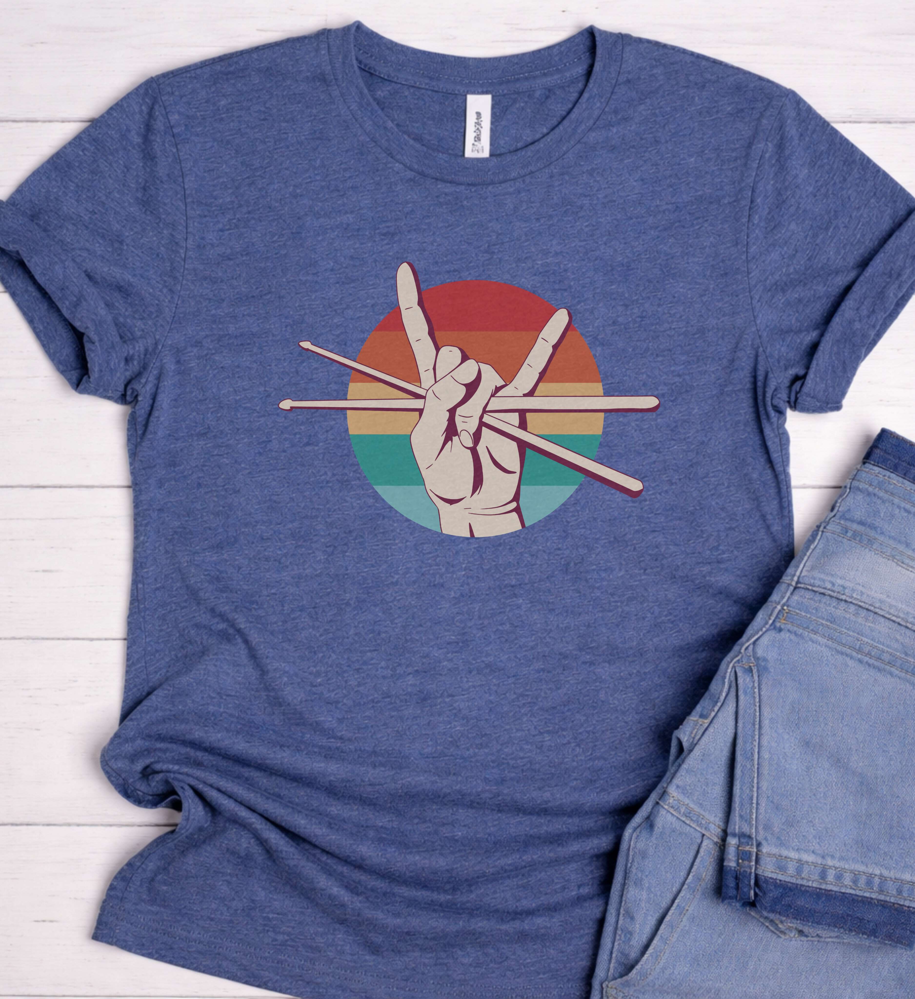 Drummer Rock Sign Shirt – Drumsticks Edition