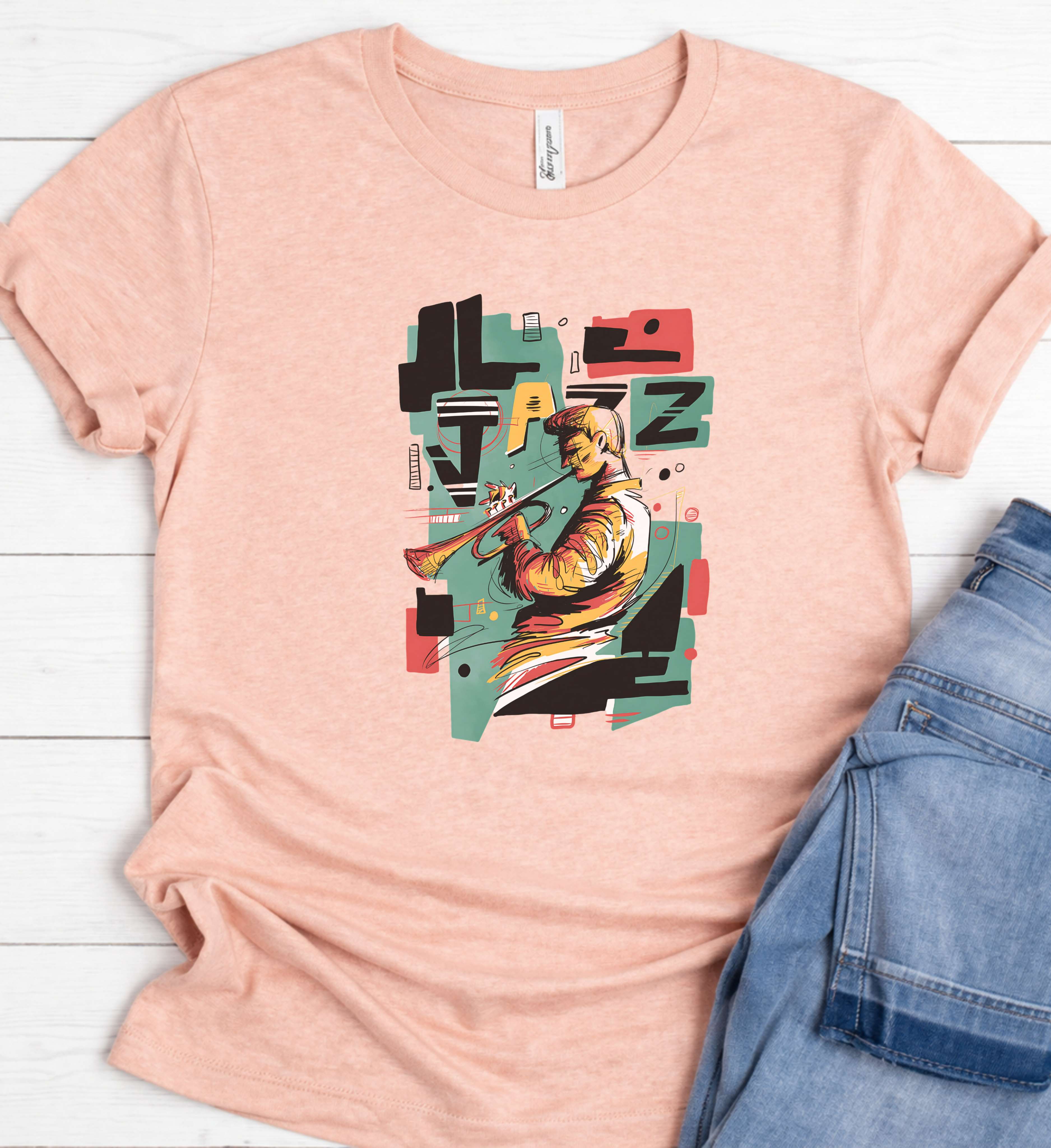 Abstract Jazz Musician Shirt – Trumpet Art Edition