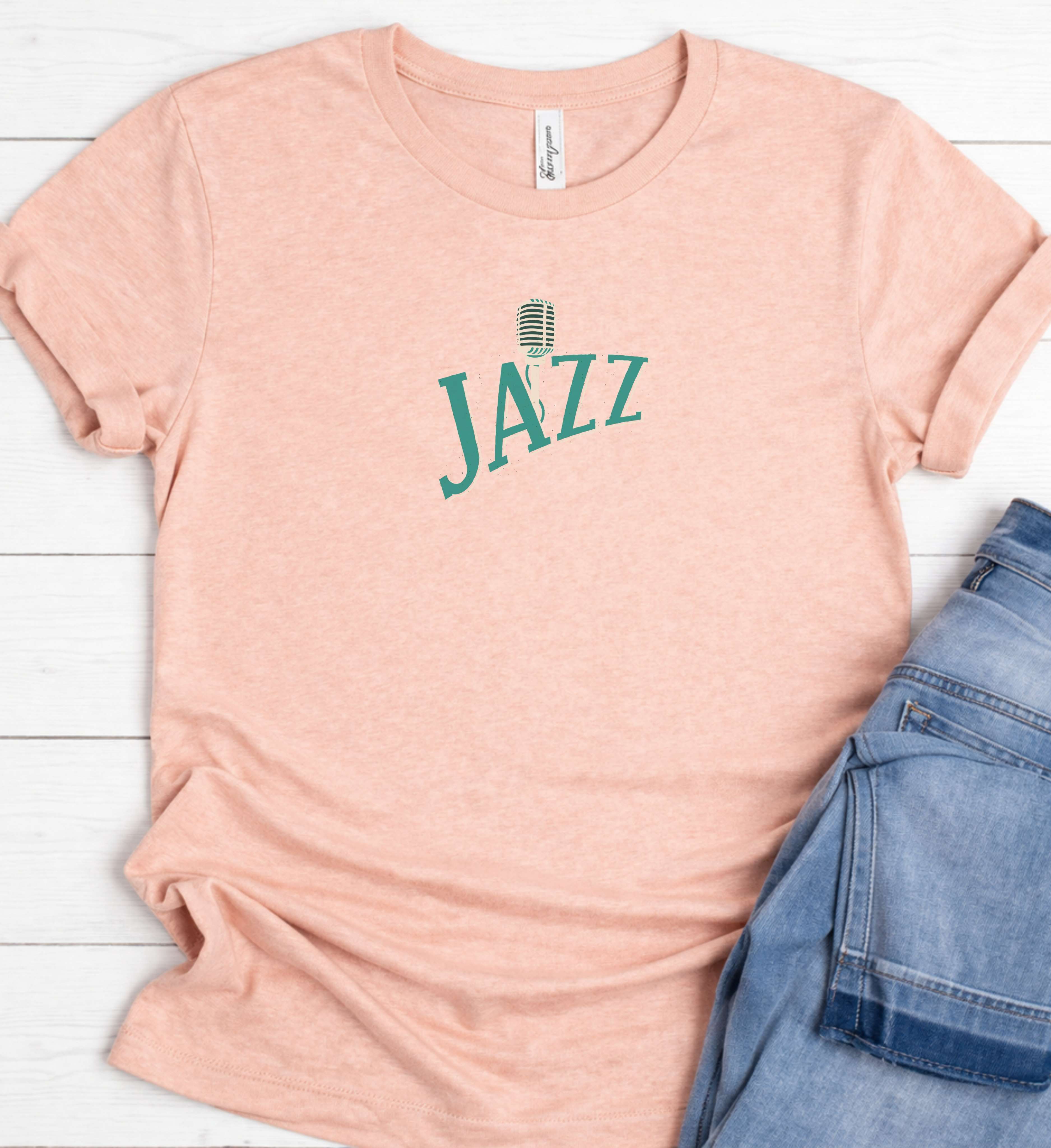 Minimal Jazz Typography Shirt – Vintage Mic Edition