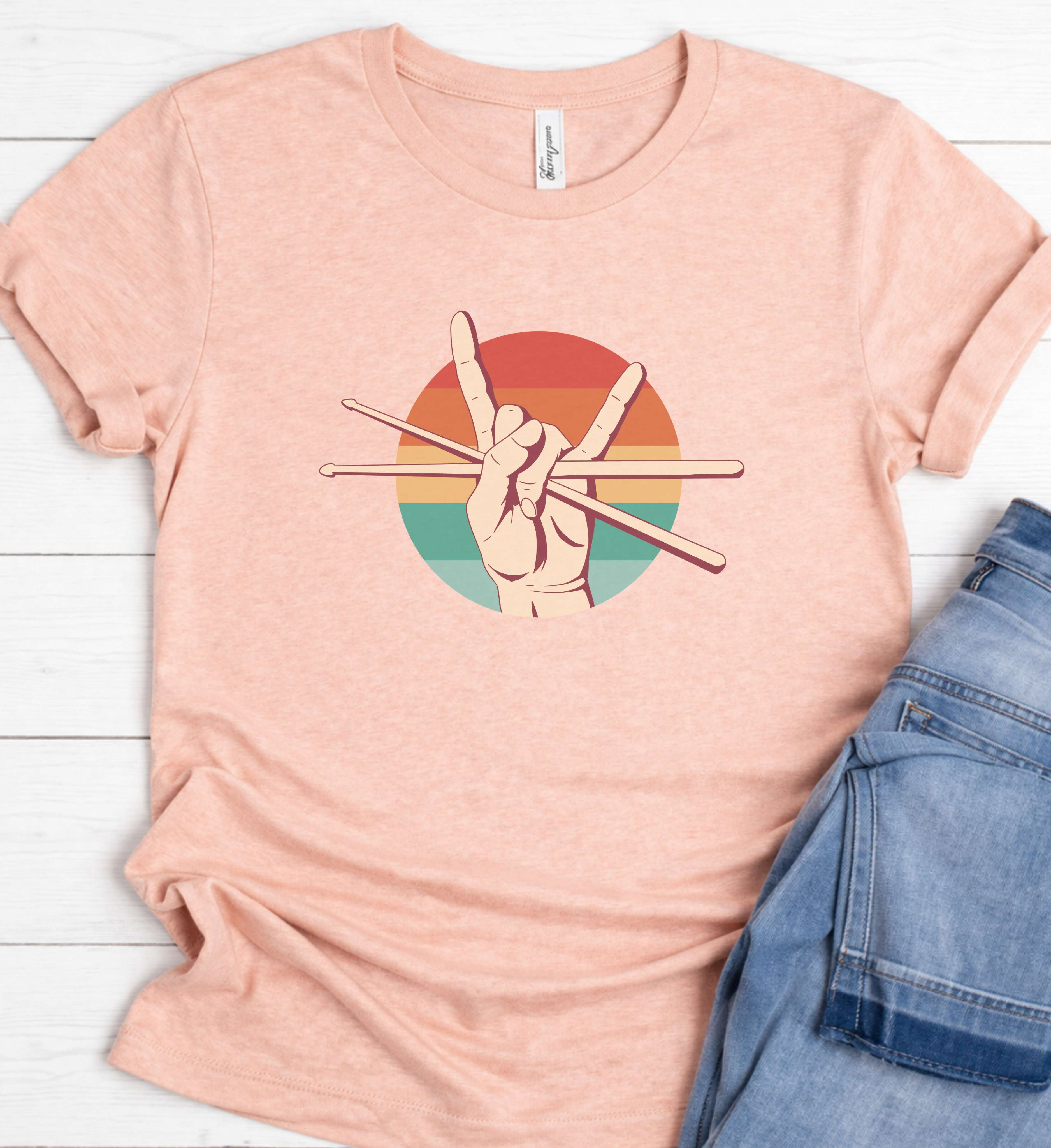 Drummer Rock Sign Shirt – Drumsticks Edition