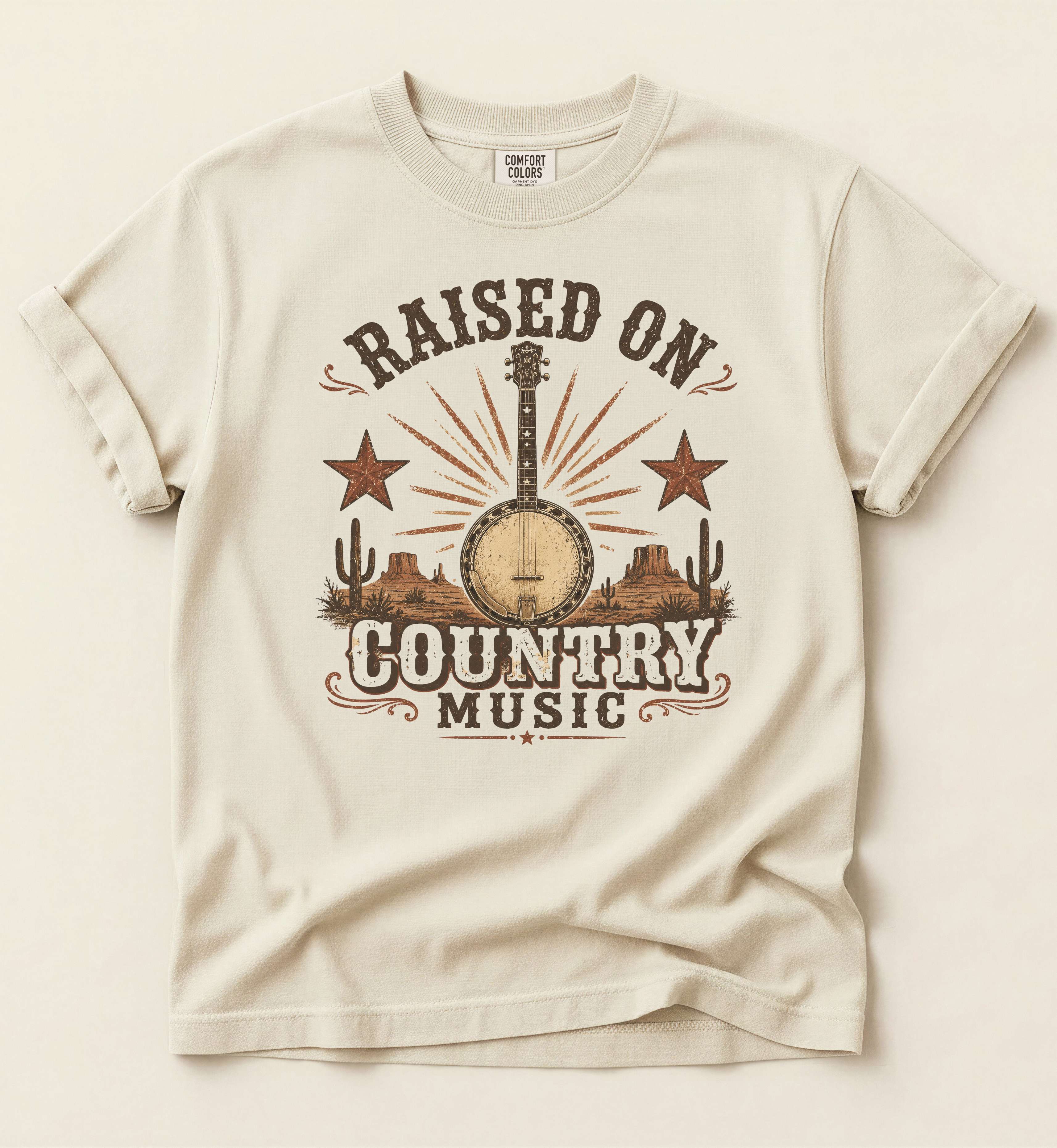 Raised On Country Music Shirt – Vintage Banjo Country Tee