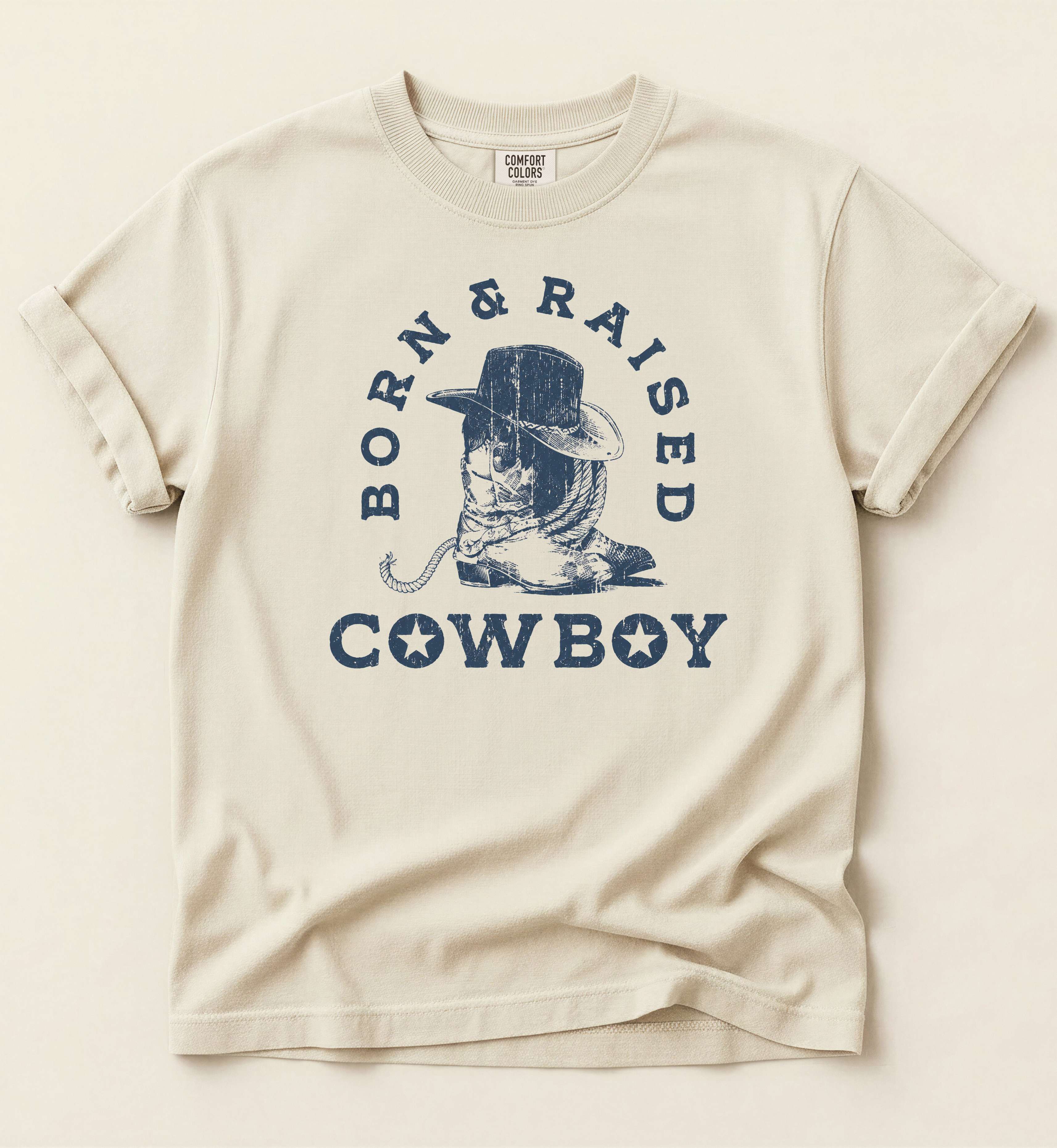Born & Raised Cowboy – Western Heritage Tee