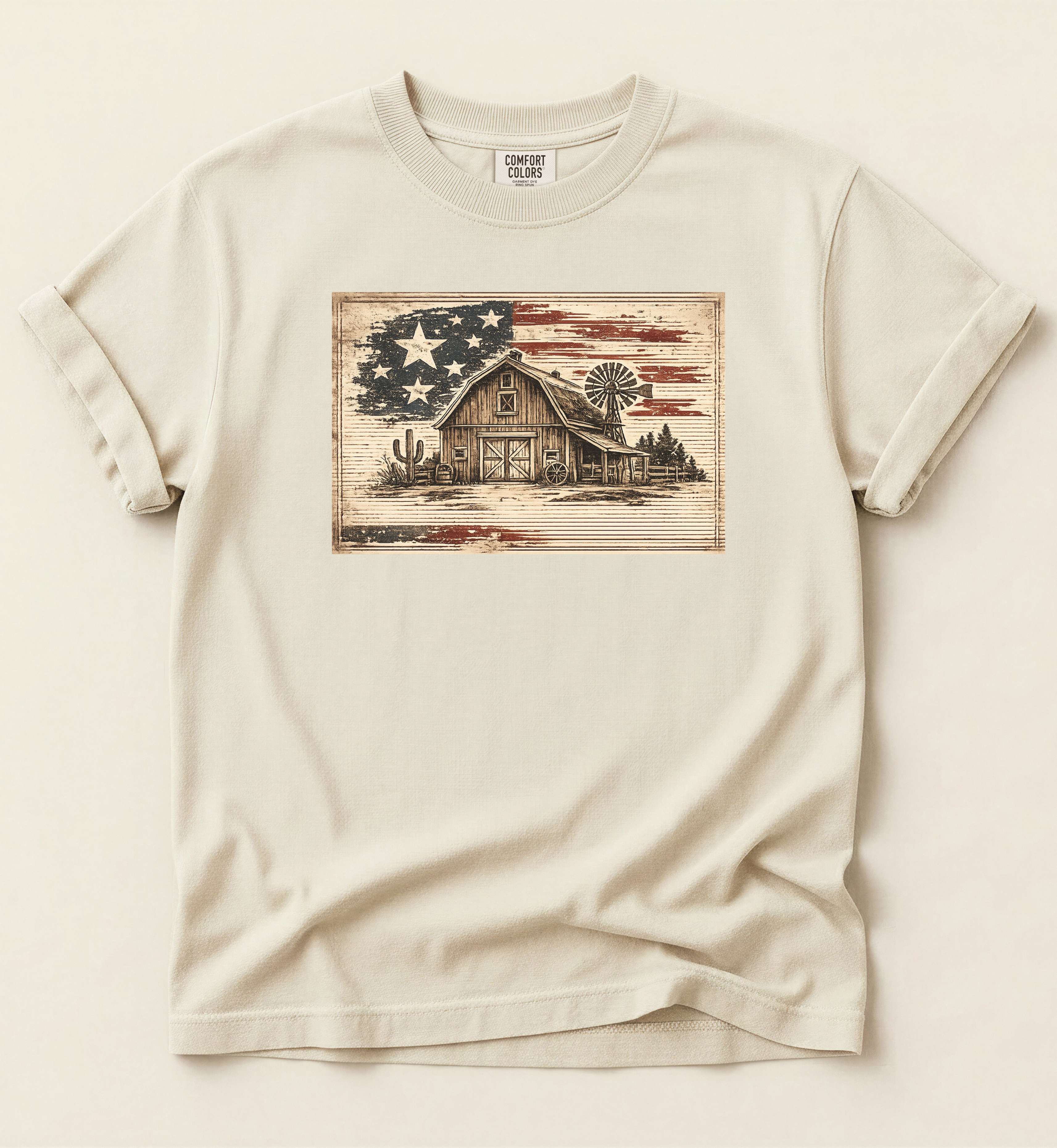 Rustic Americana Barn Graphic Tee