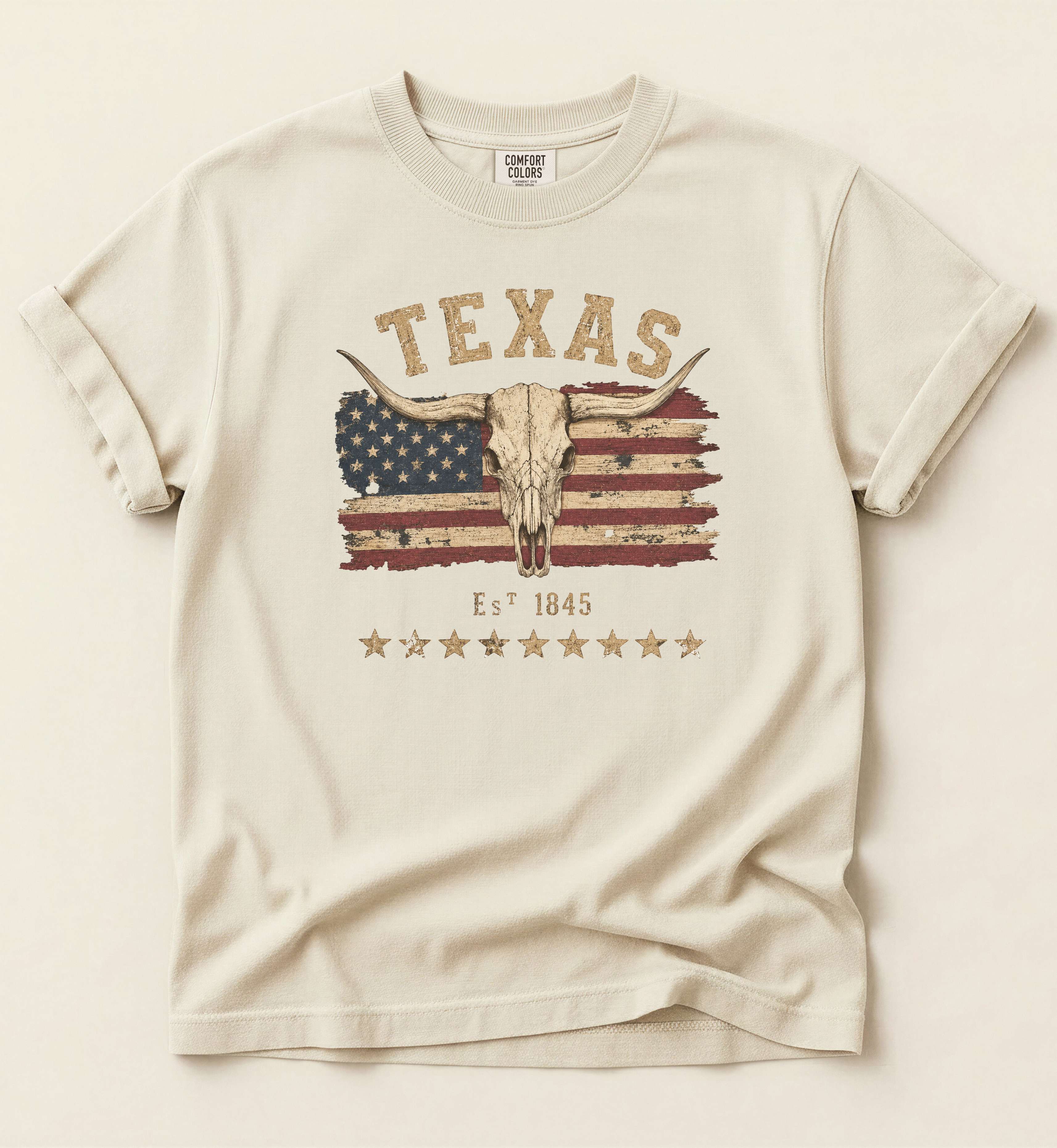 Texas Est. 1845 Shirt – Texas Pride Longhorn Graphic Tee