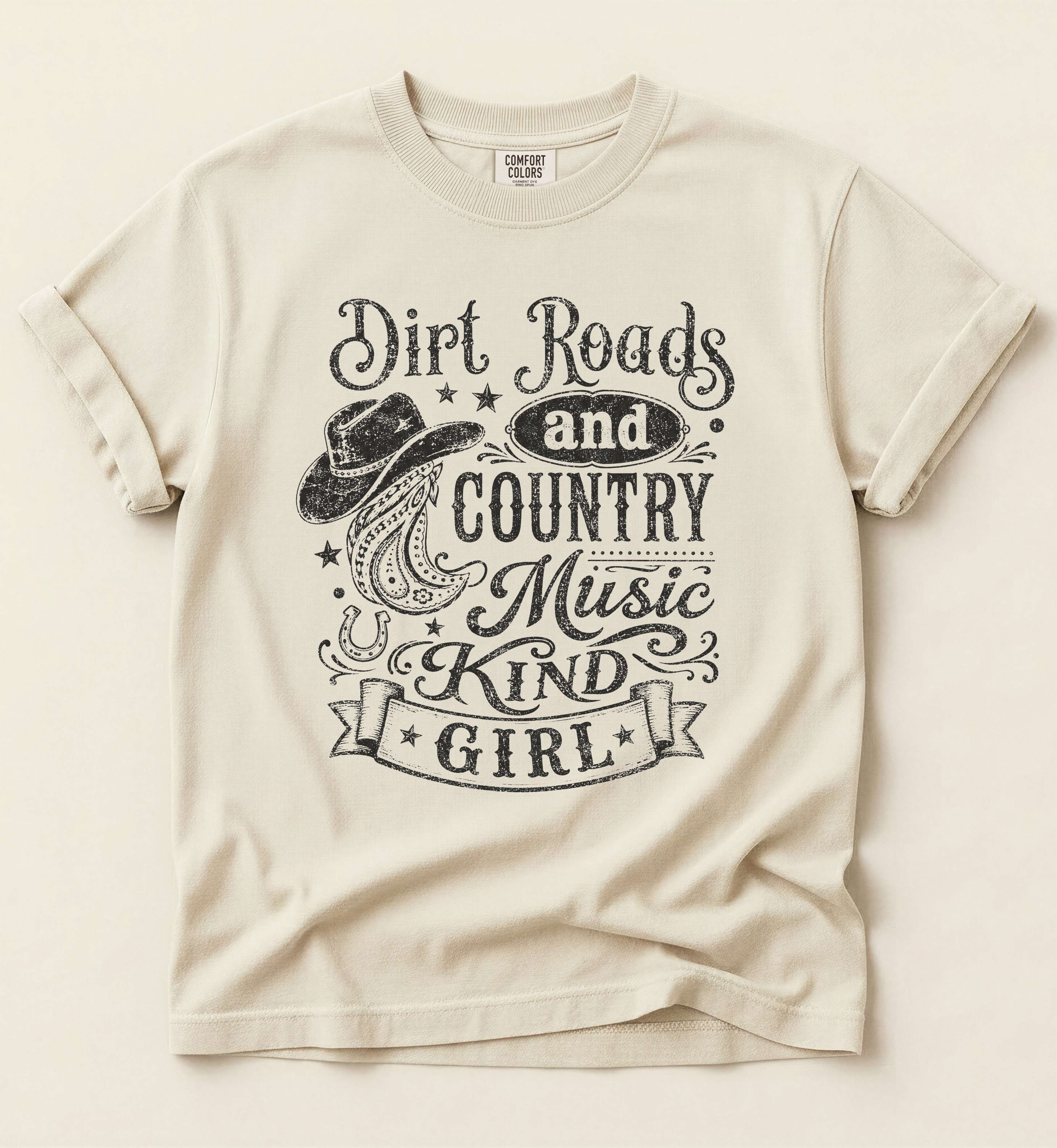 Dirt Roads And Country Music Kind Of Girl – Vintage Country Tee