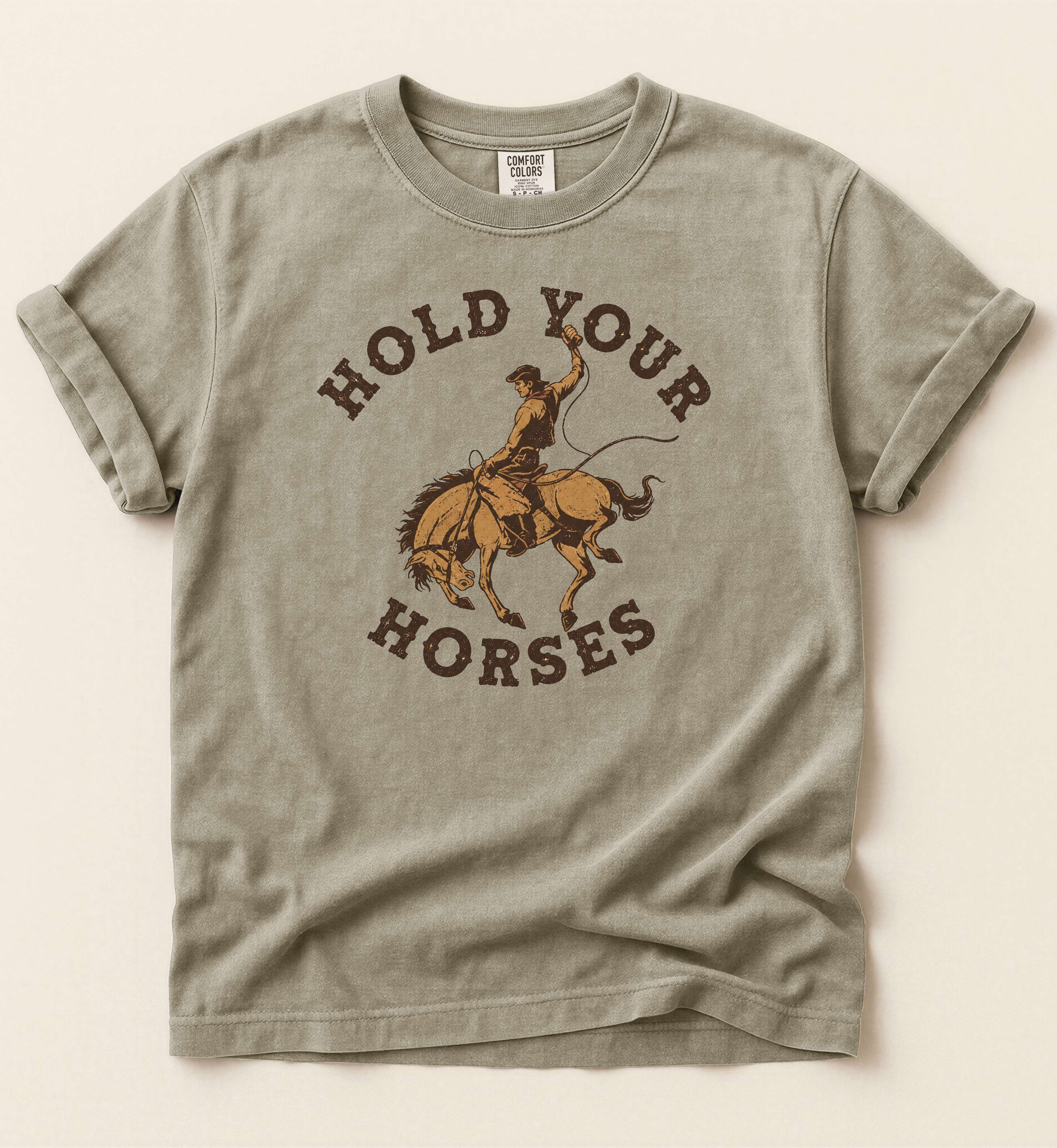 Hold Your Horses Shirt – Funny Cowboy Western Graphic Tee