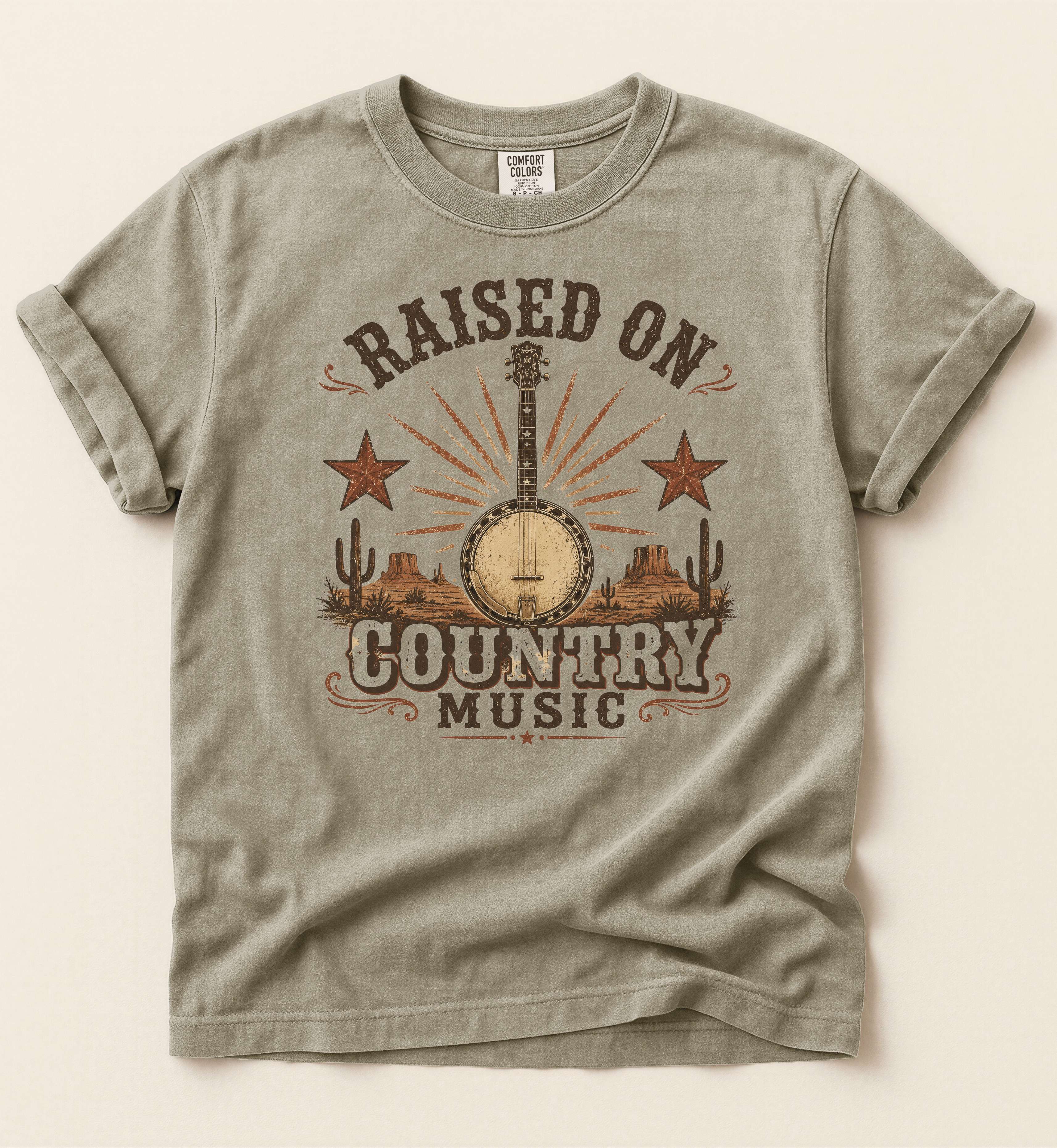 Raised On Country Music Shirt – Vintage Banjo Country Tee